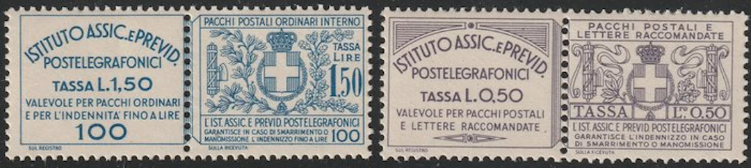 Italy Kingdom 1936 - Postelagraphic Insurance Stamps 0.50 l