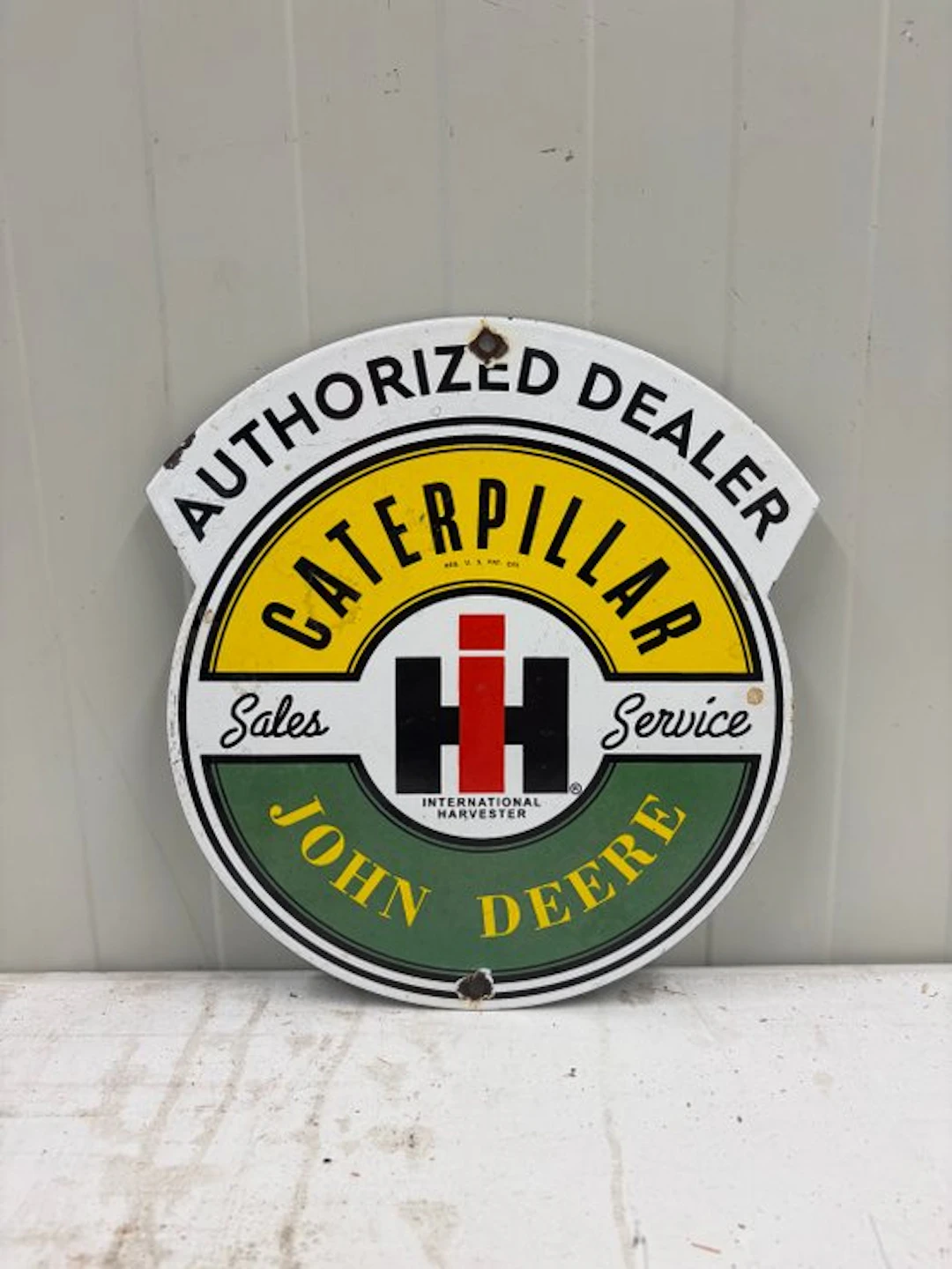 Vintage Caterpillar/John Deere Authorized Dealer enamel...