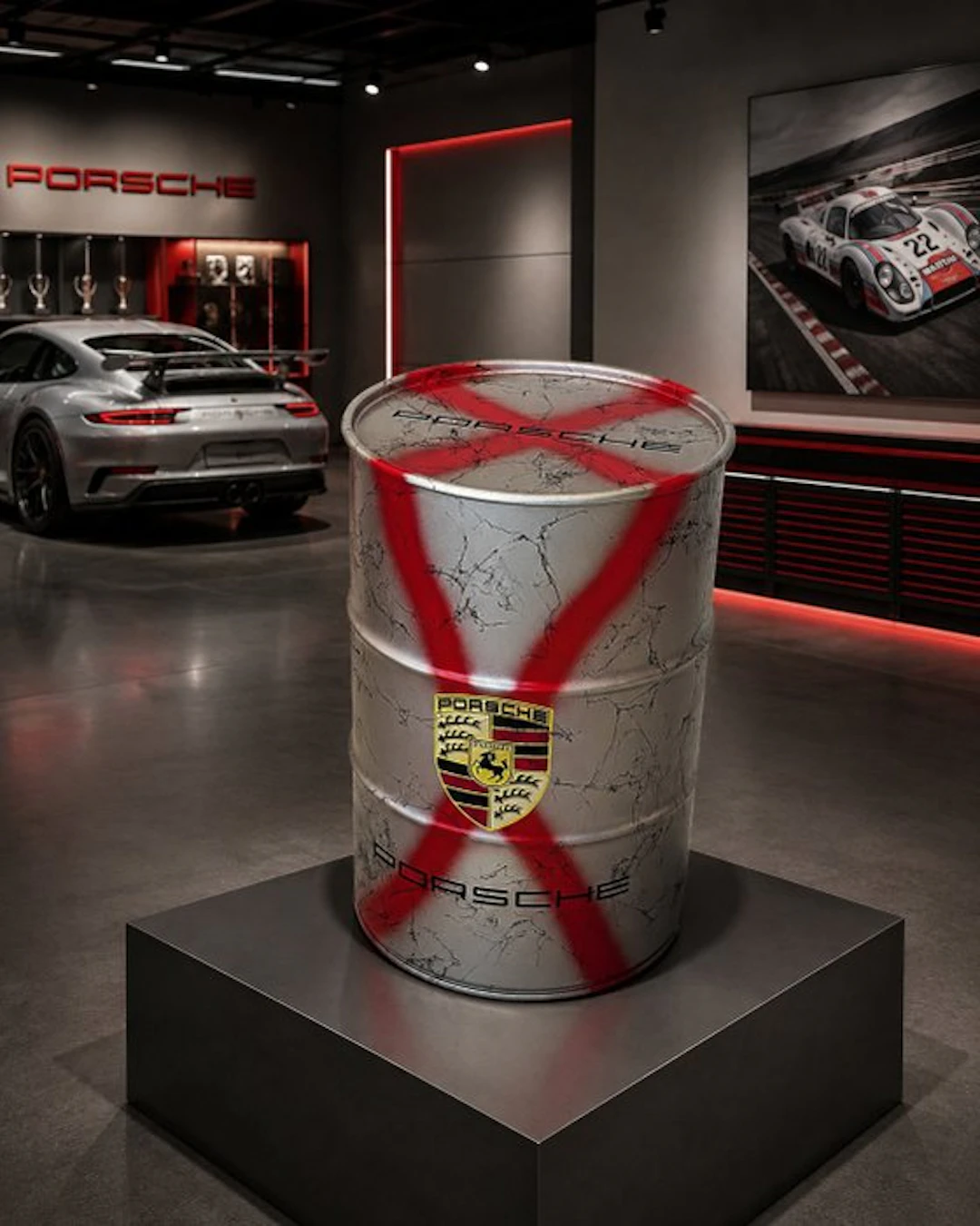 Porsche Automobilia Oil Barrel - 60cm - Porsche