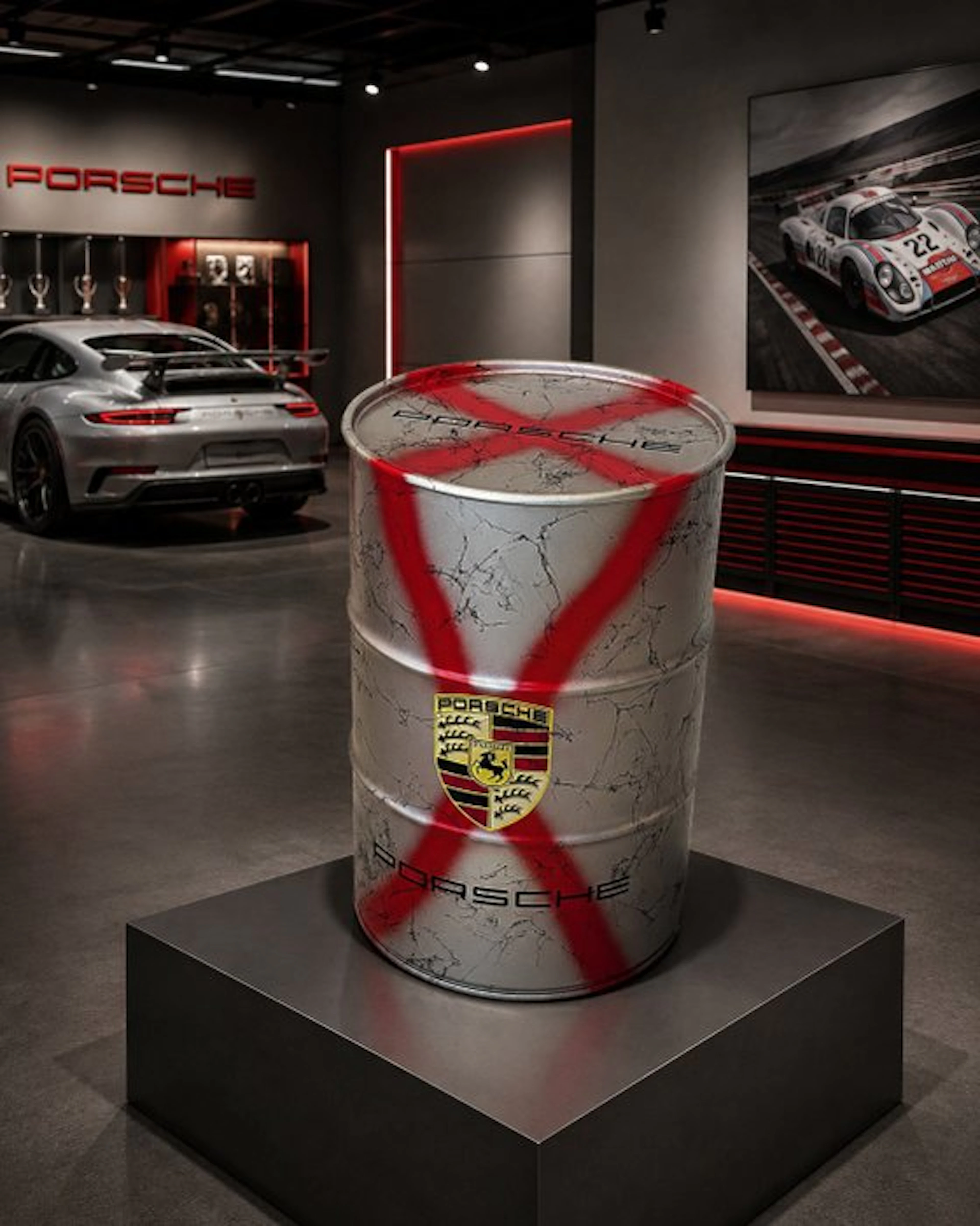Porsche Automobilia Oil Barrel - 60cm - Porsche