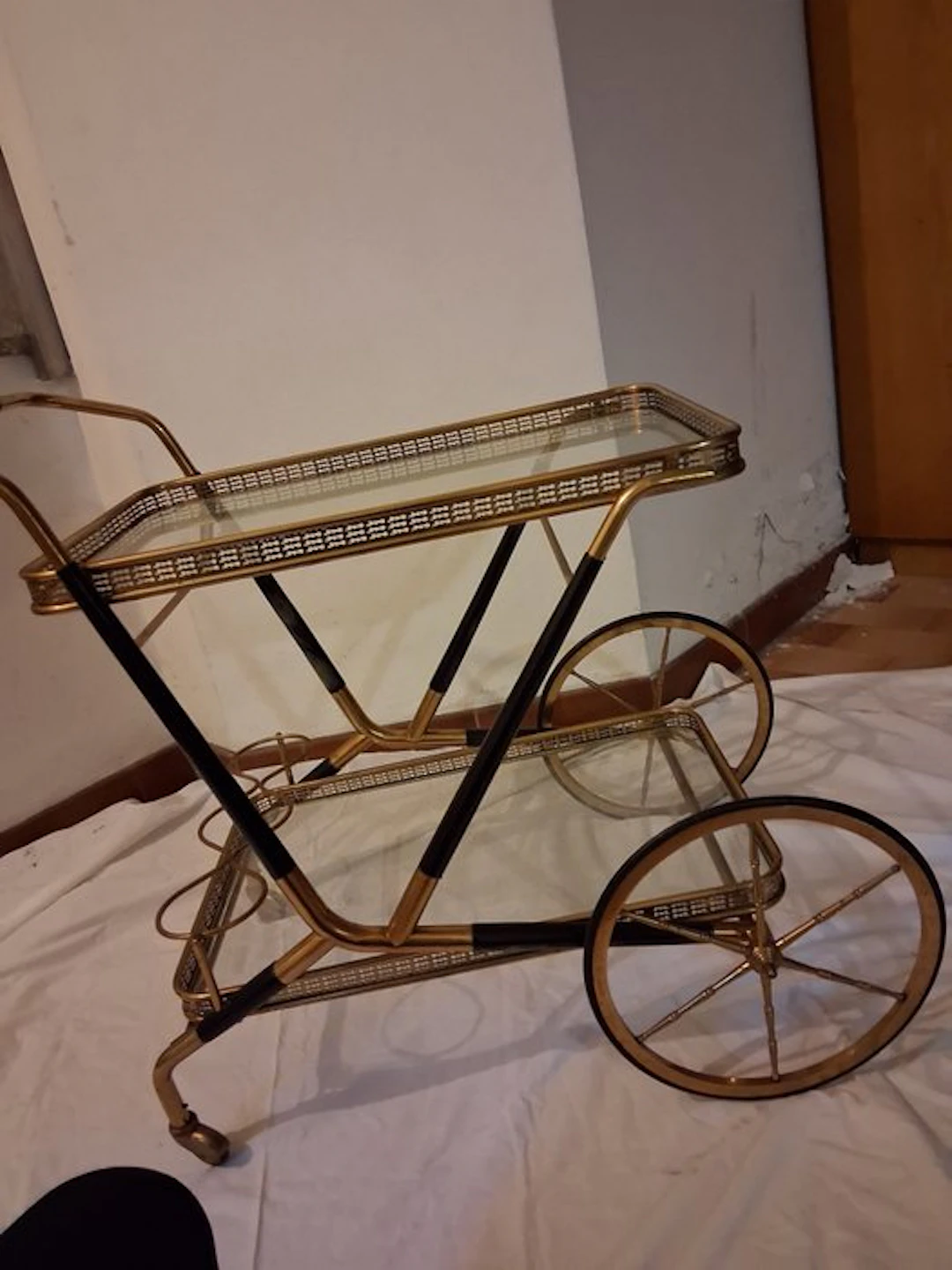 Manifattura Italiana - Serving trolley - Metal - Hollywood Regency style