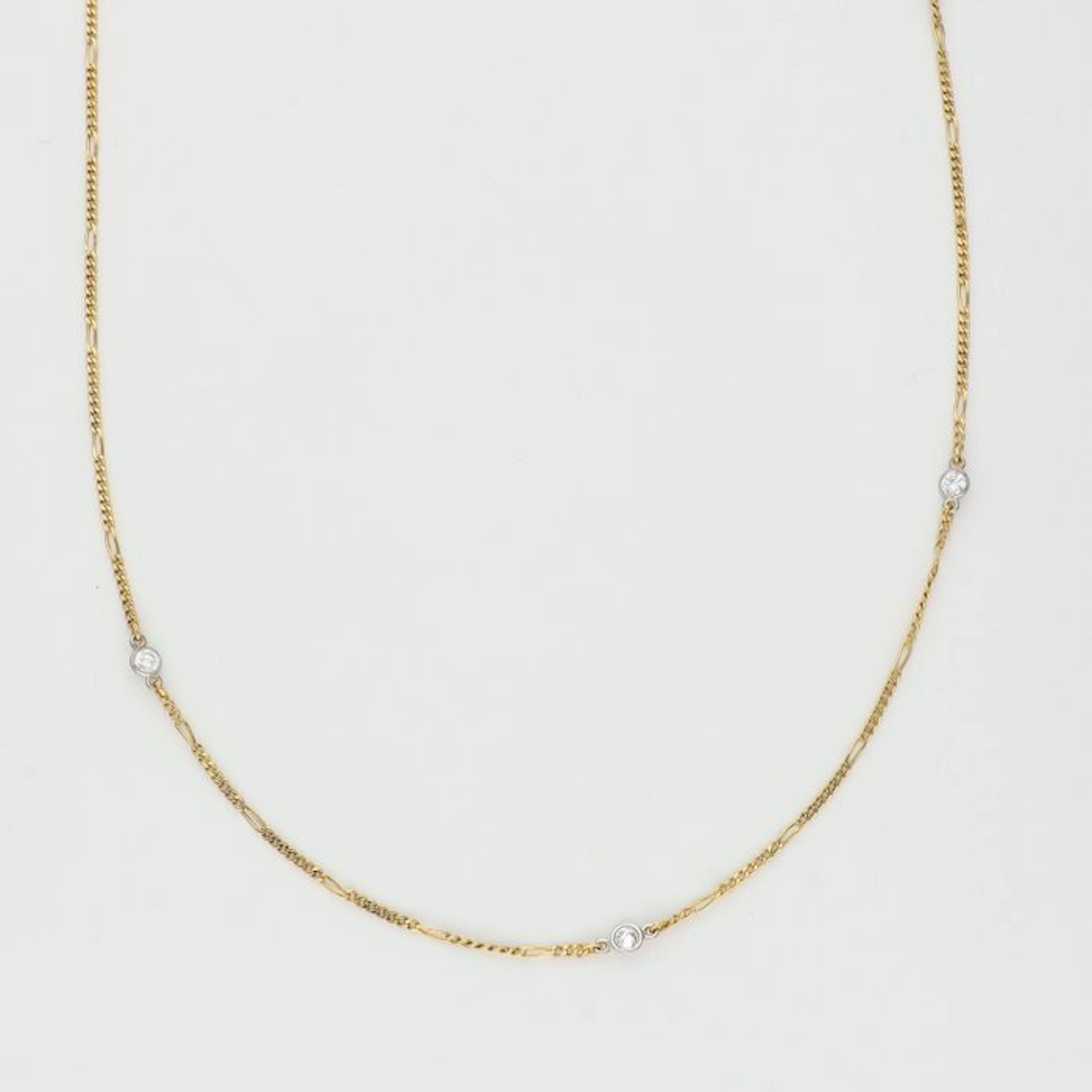 Chain - 14 kt. Yellow gold, White gold - 0.56ct. tw. Diamond (Natural)