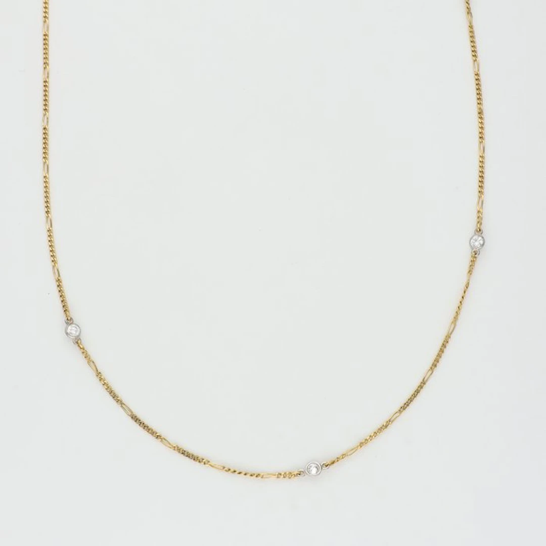 Chain - 14 kt. Yellow gold, White gold - 0.56ct. tw. Diamond (Natural)