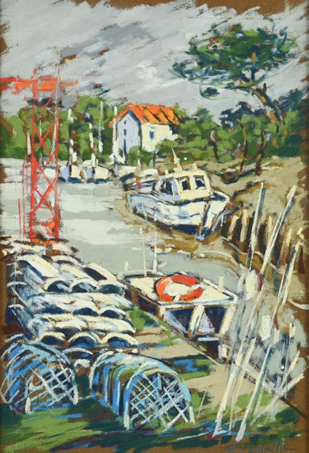 Jean-Paul Fouache (né en 1943) - Port de Cassy, Bassin d'Arcachon