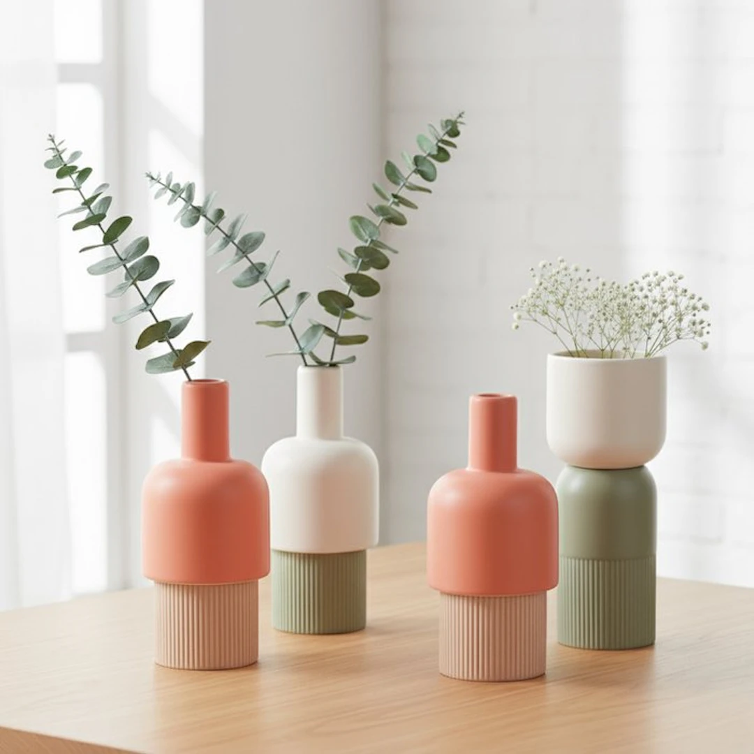 Cloudnola - Renée Vendrig - Vase (4) - 2 sets of 2 reversible handmade vases