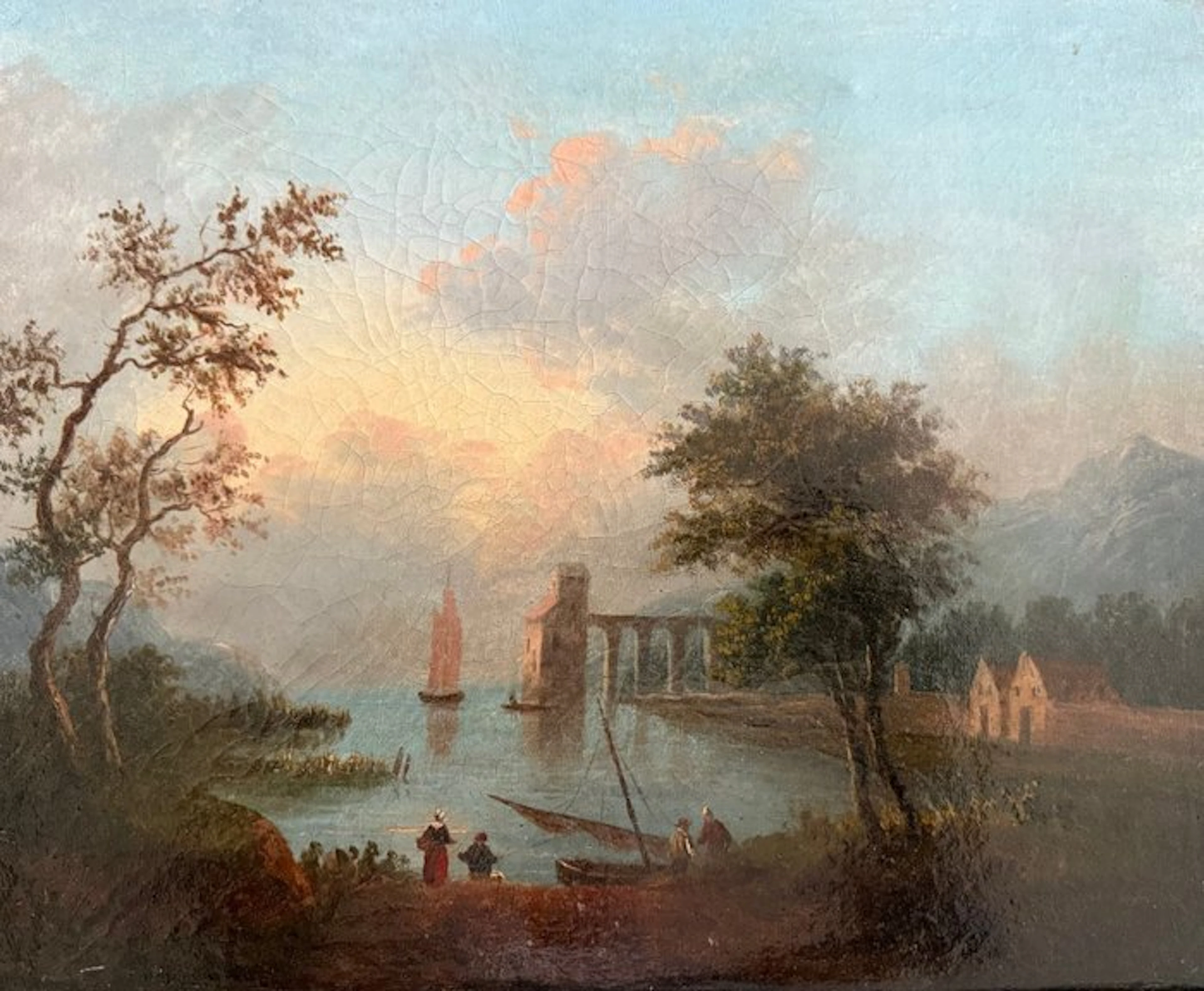 Europese school (XVIII-XIX) - Landschap schilderij /...