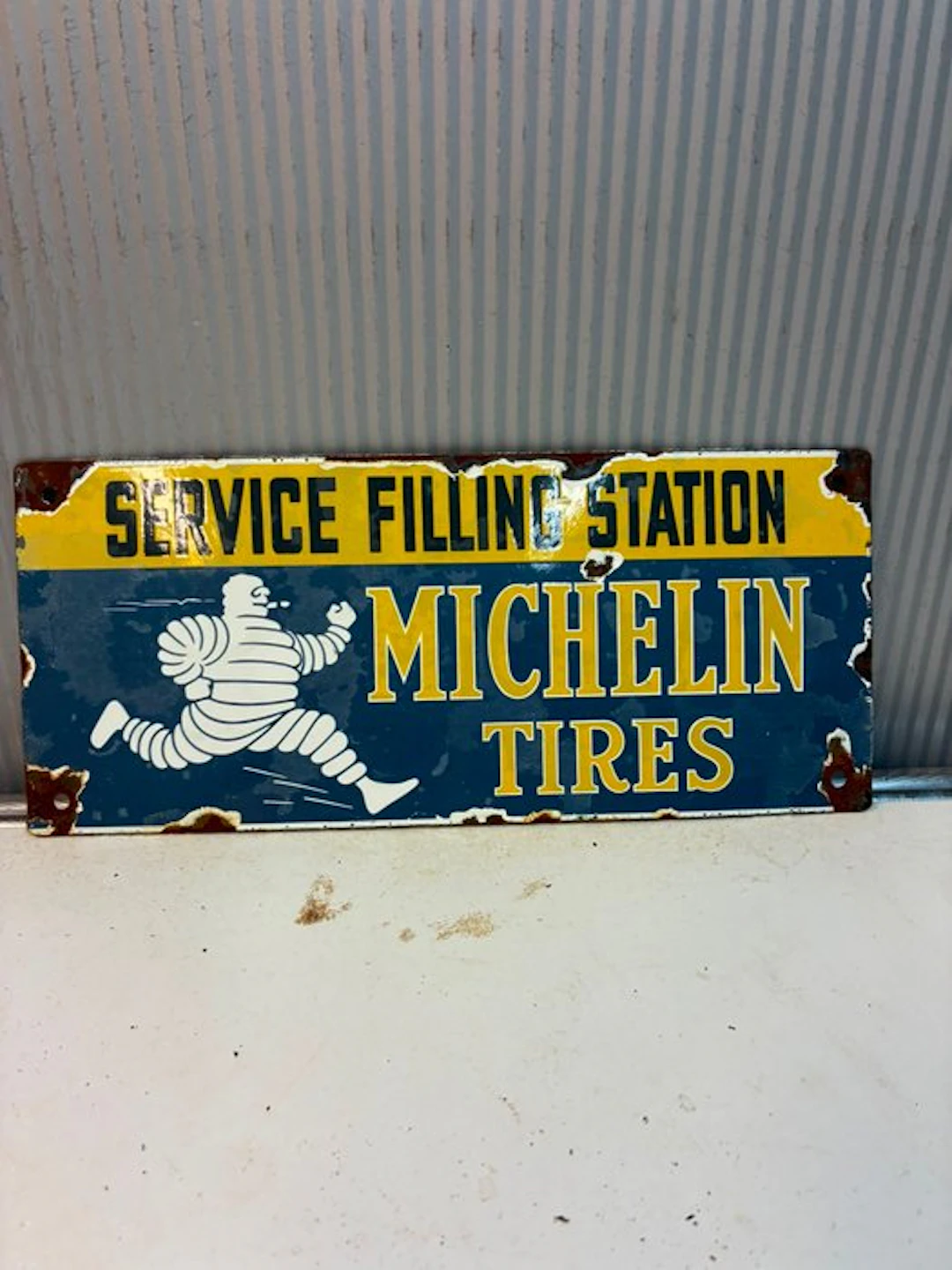 Michelin Tires – Service Filling Station – Emaille...