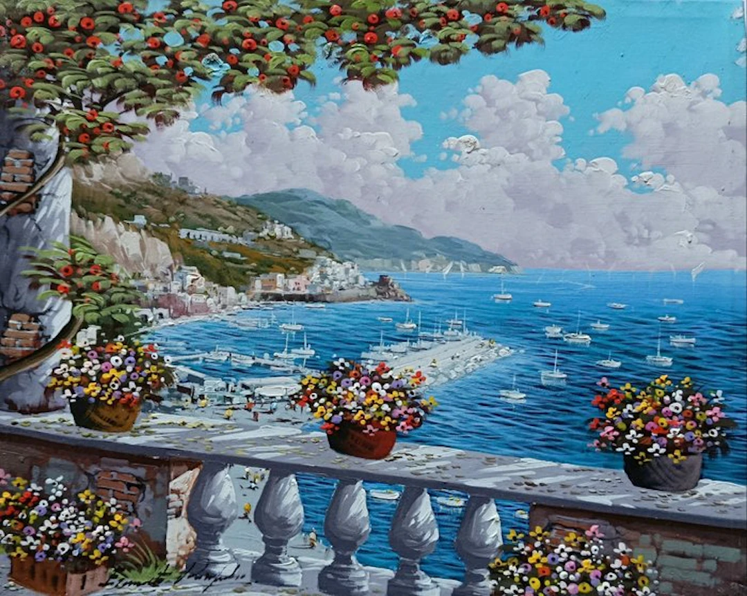 Ernesto Rispoli (1948) - Balcone ad Amalfi (costiera amalfitana)