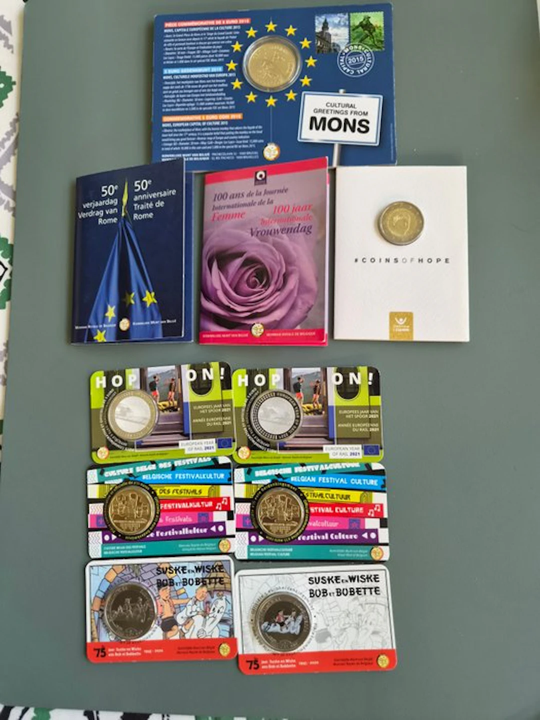 Belgium. 2 Euro / 2,5 Euro / 5 Euro 2007/2022 (10 coincards) (No reserve price)