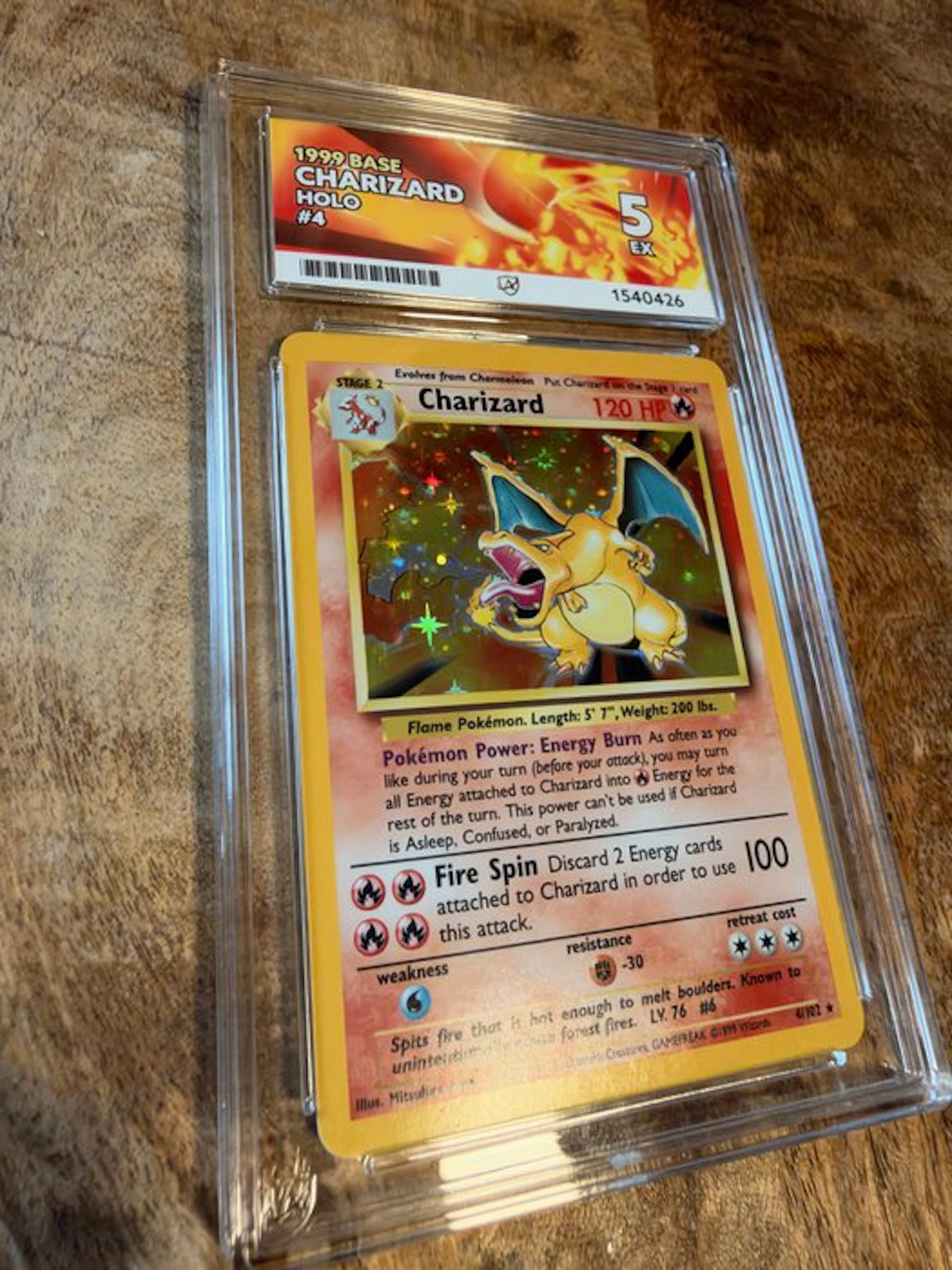 Pokémon - 1 Graded card - Charizard 4/102 Foil - ACE 5 - WOTC - Base set