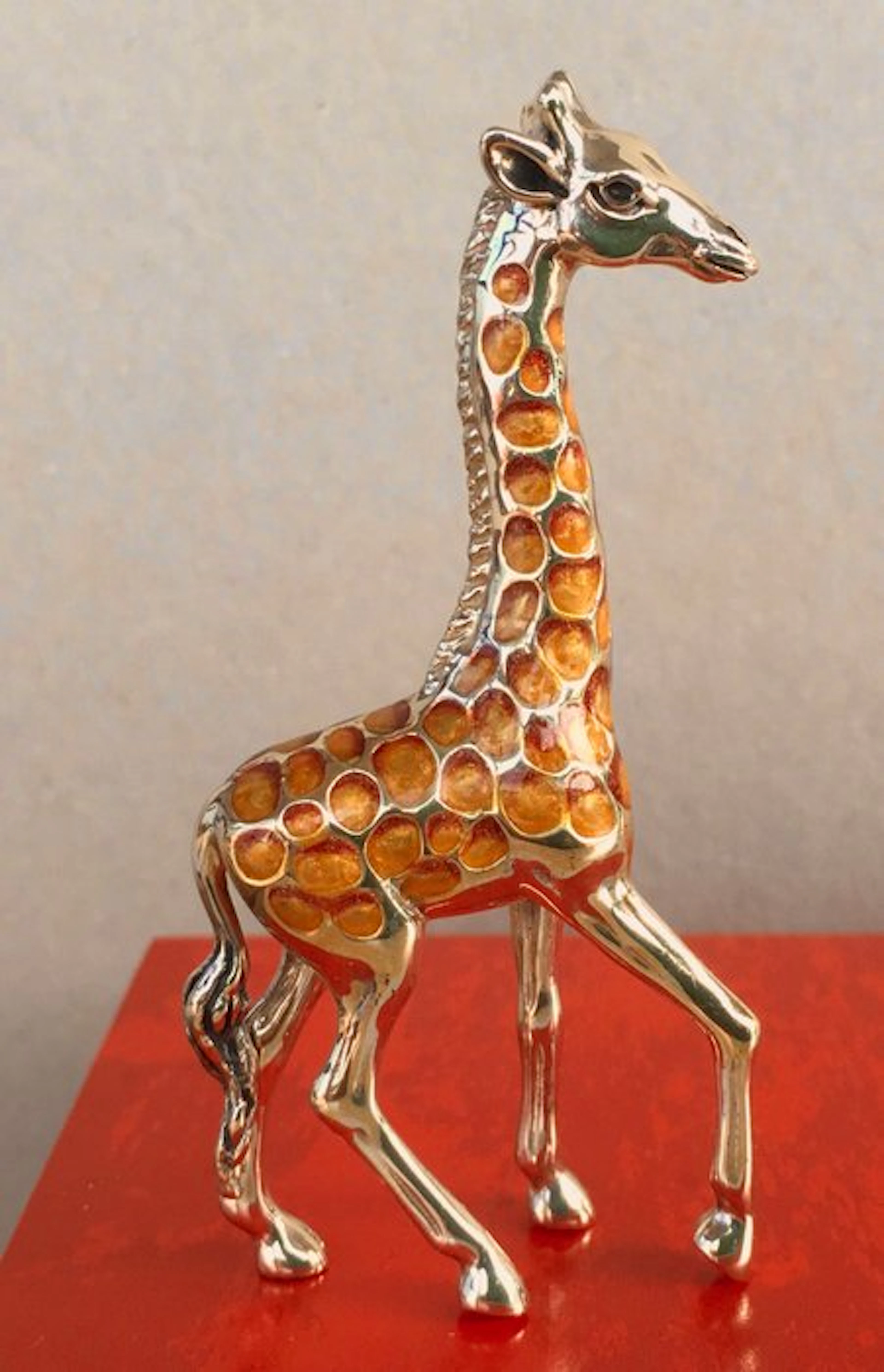 Saturno - Figurine - Vintage miniatuur zilveren giraffe - .925 silver
