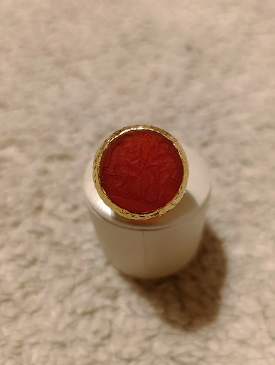 No reserve price - Ring Silver, Carnelian agate - Anello ancient inspiration