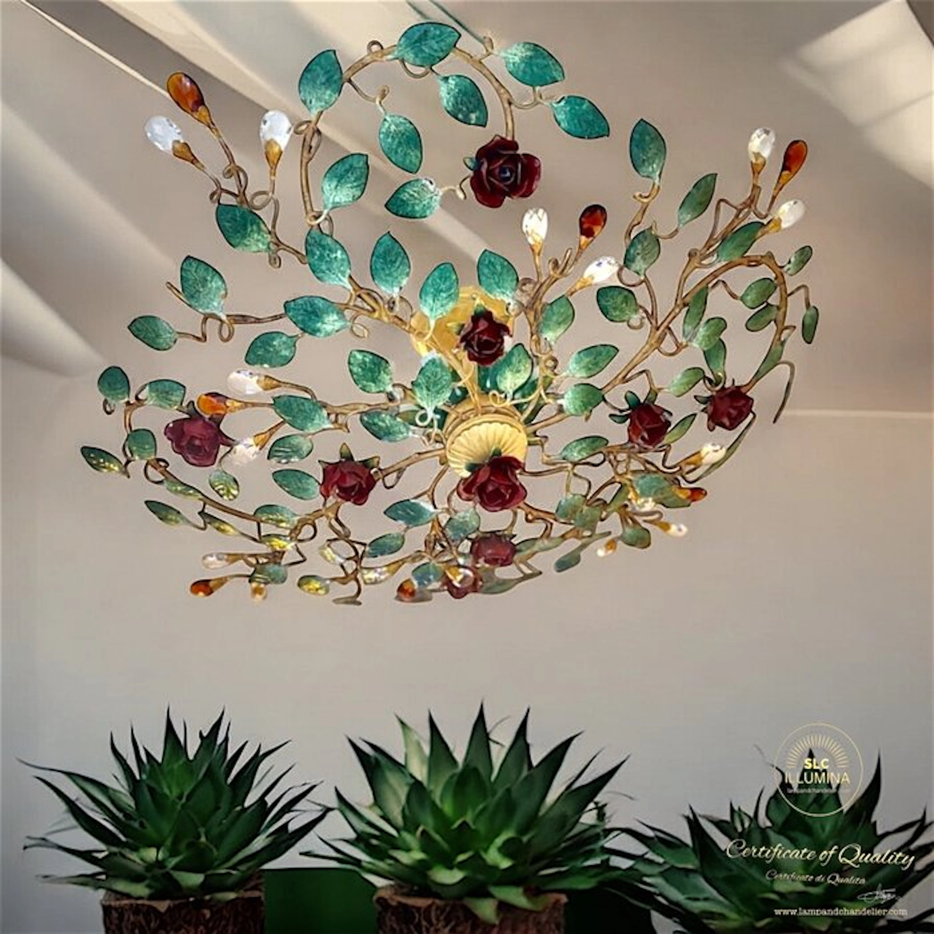 SLC Illumina - MG - Ceiling lamp - Gold-laminated rose...