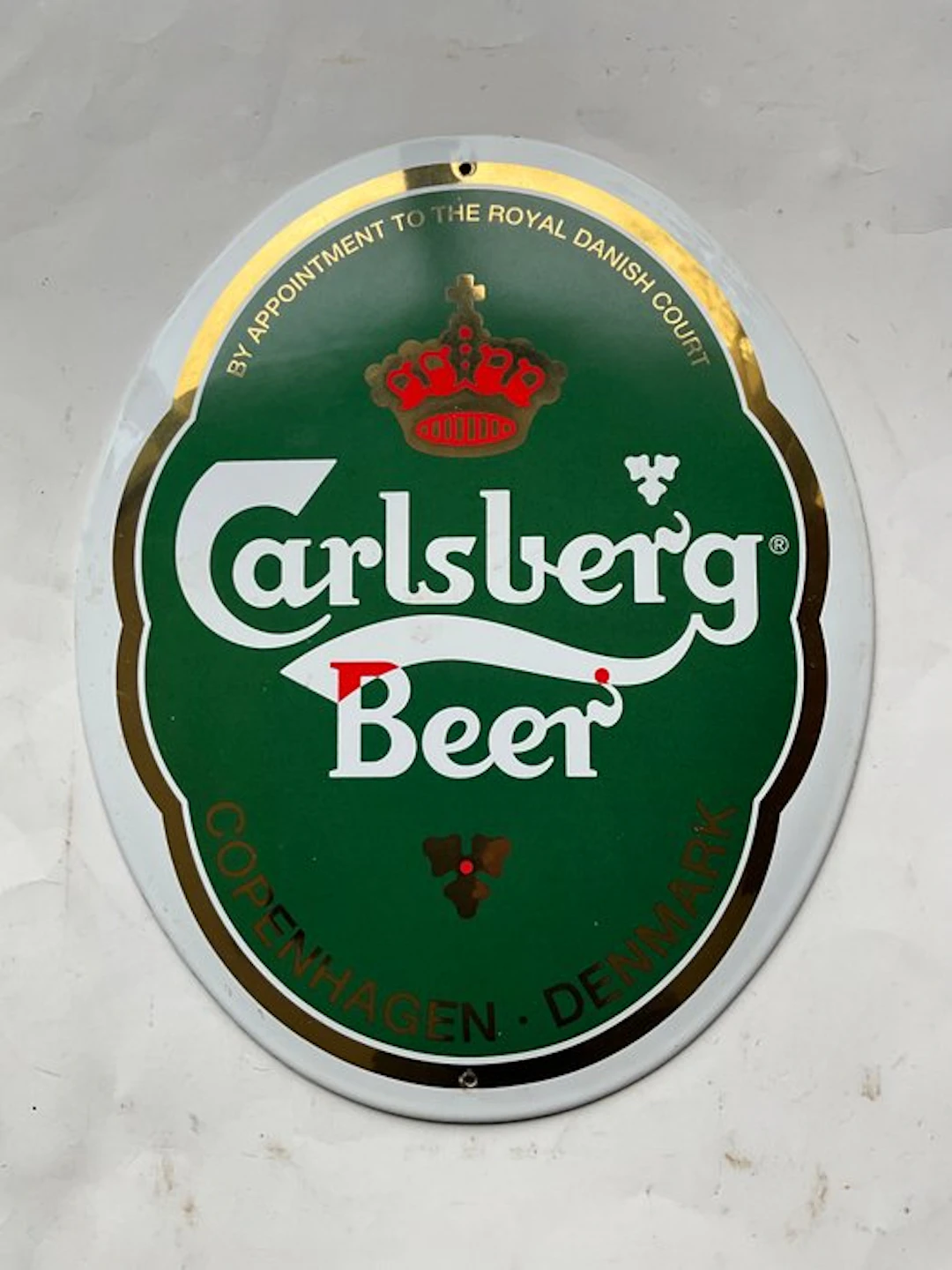 Sign - bold, heavy enameled advertising sign for Carlsberg beer - Enamel