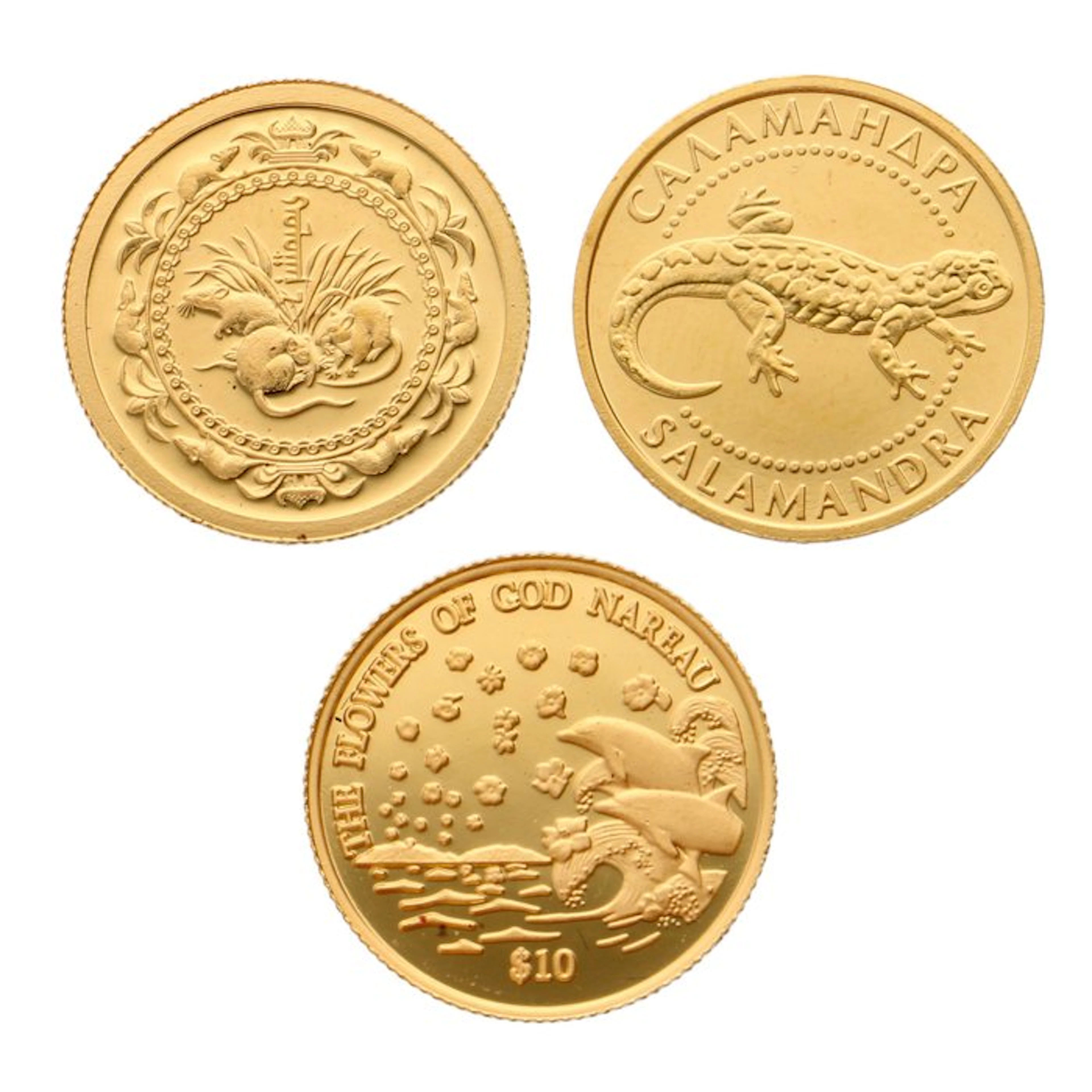 Kiribati, Ukraine, Mongolia. 2000/2008 - "Mythology & Animals" (3 stuks)