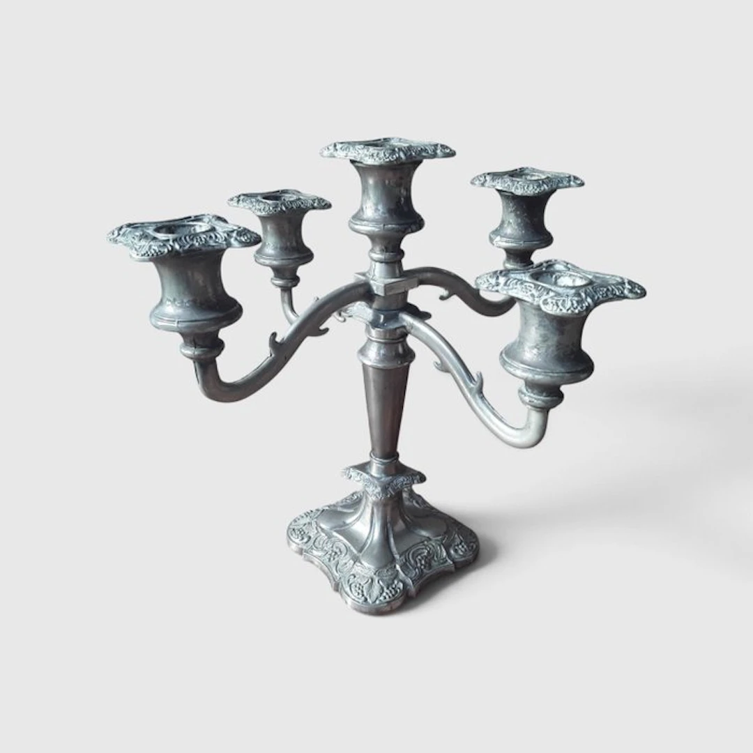 Candleholder - Silverplated - French candelabrum 1900