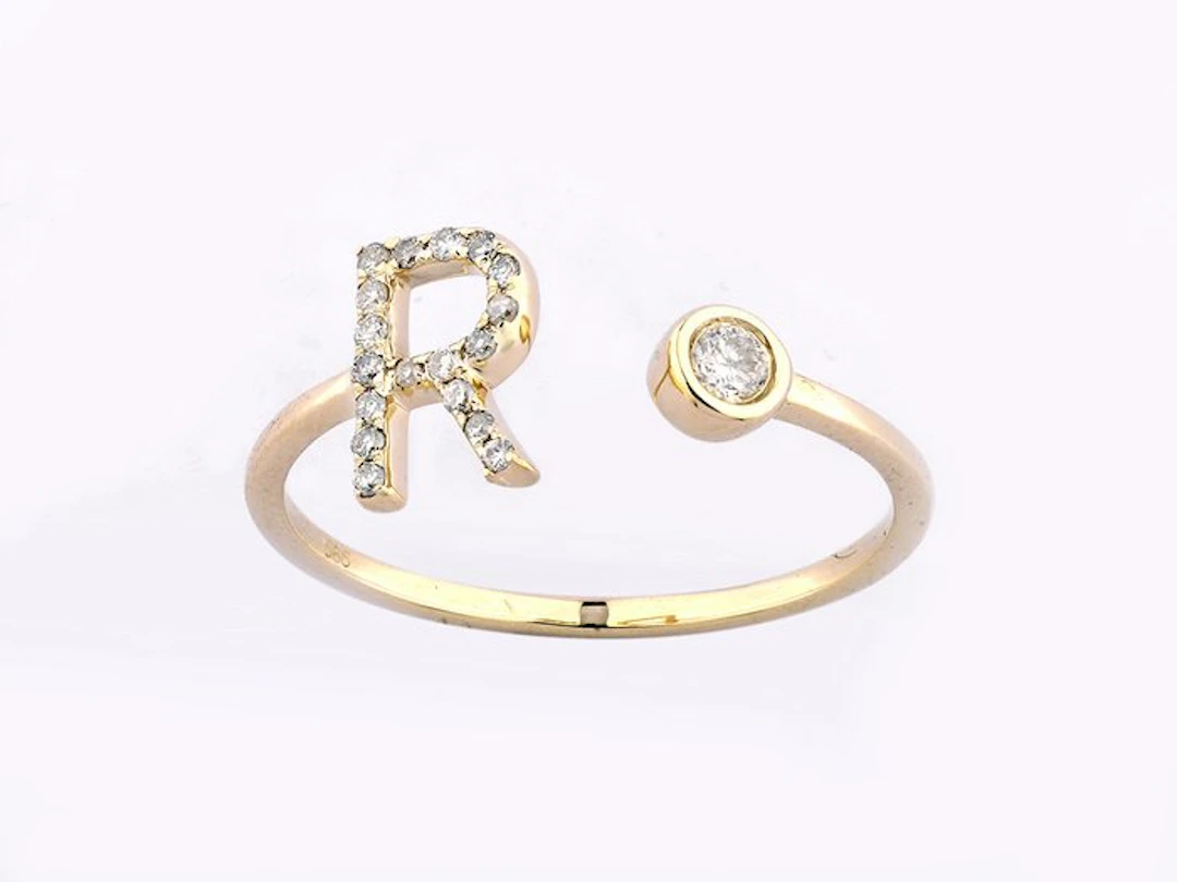No reserve price - Ring - 14 kt. Yellow gold - 0.13ct. tw. Diamond (Natural)