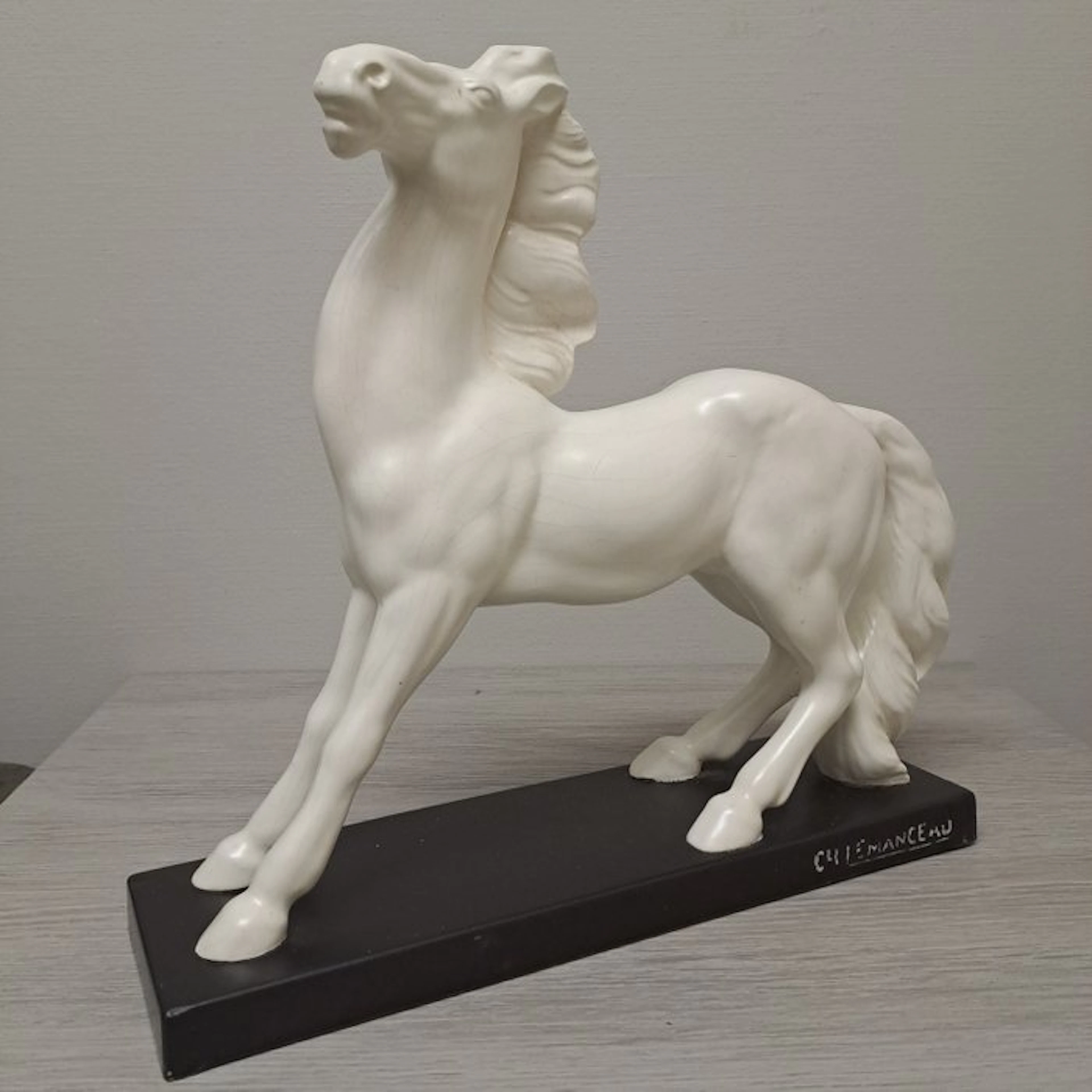 charles lemanceau(1905-1980) - Sculpture, Staggering horse - 42 cm - Ceramic
