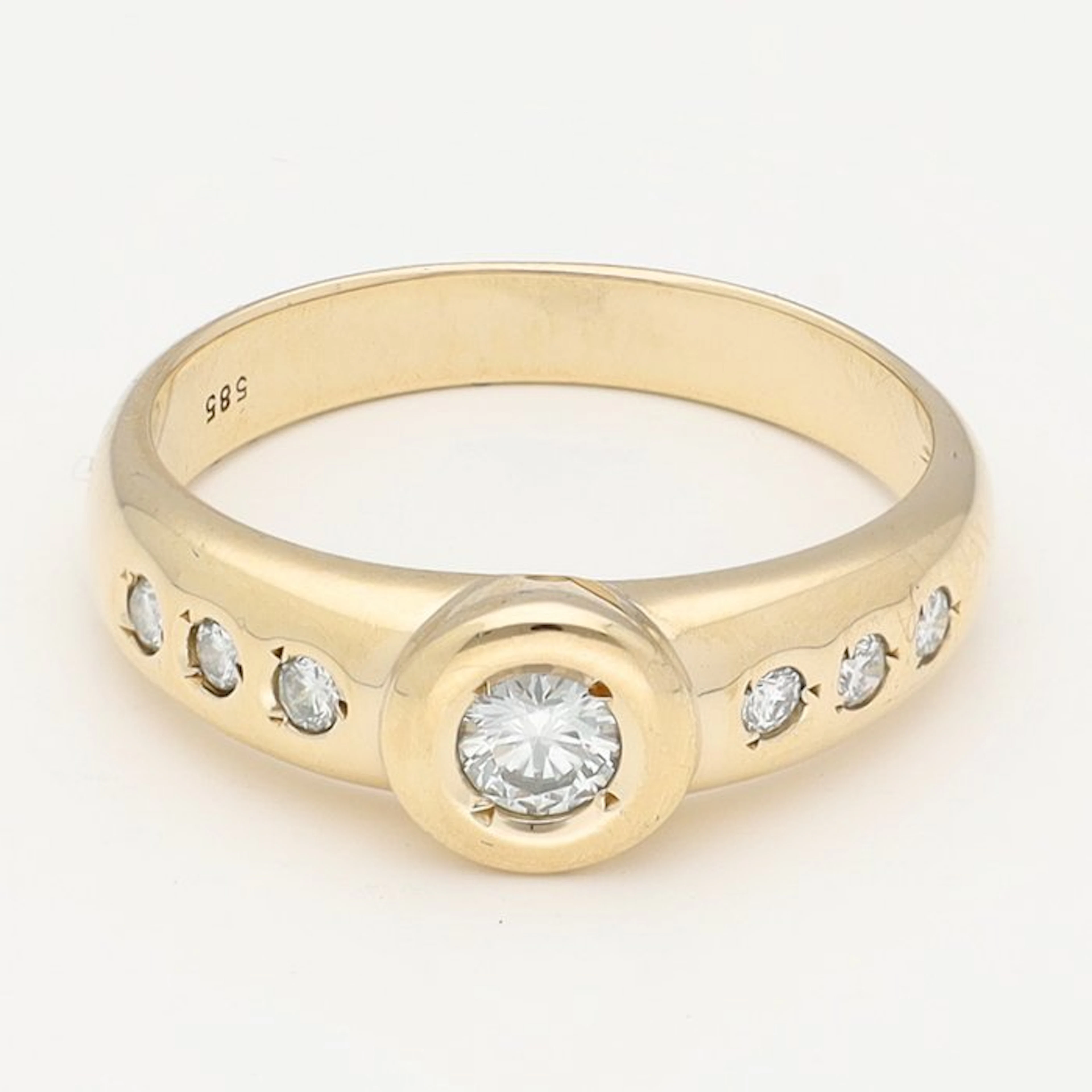 Ring - 14 kt. Yellow gold Diamond (Natural)
