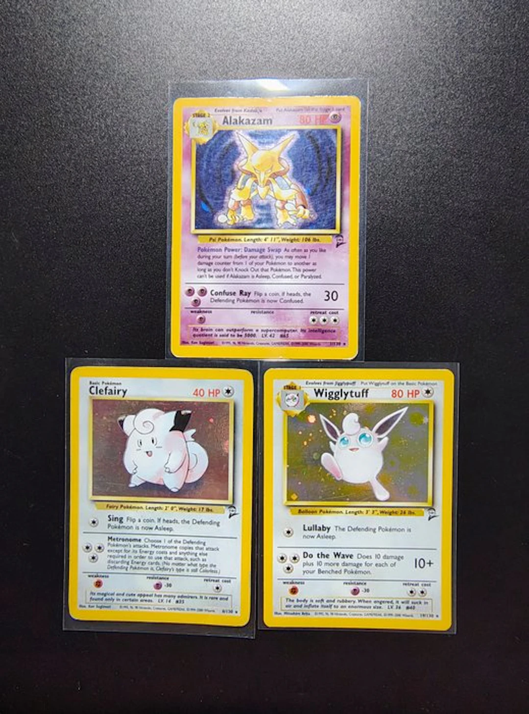Pokémon - 3 Card - Alakazam Holo - Clefairy Holo...