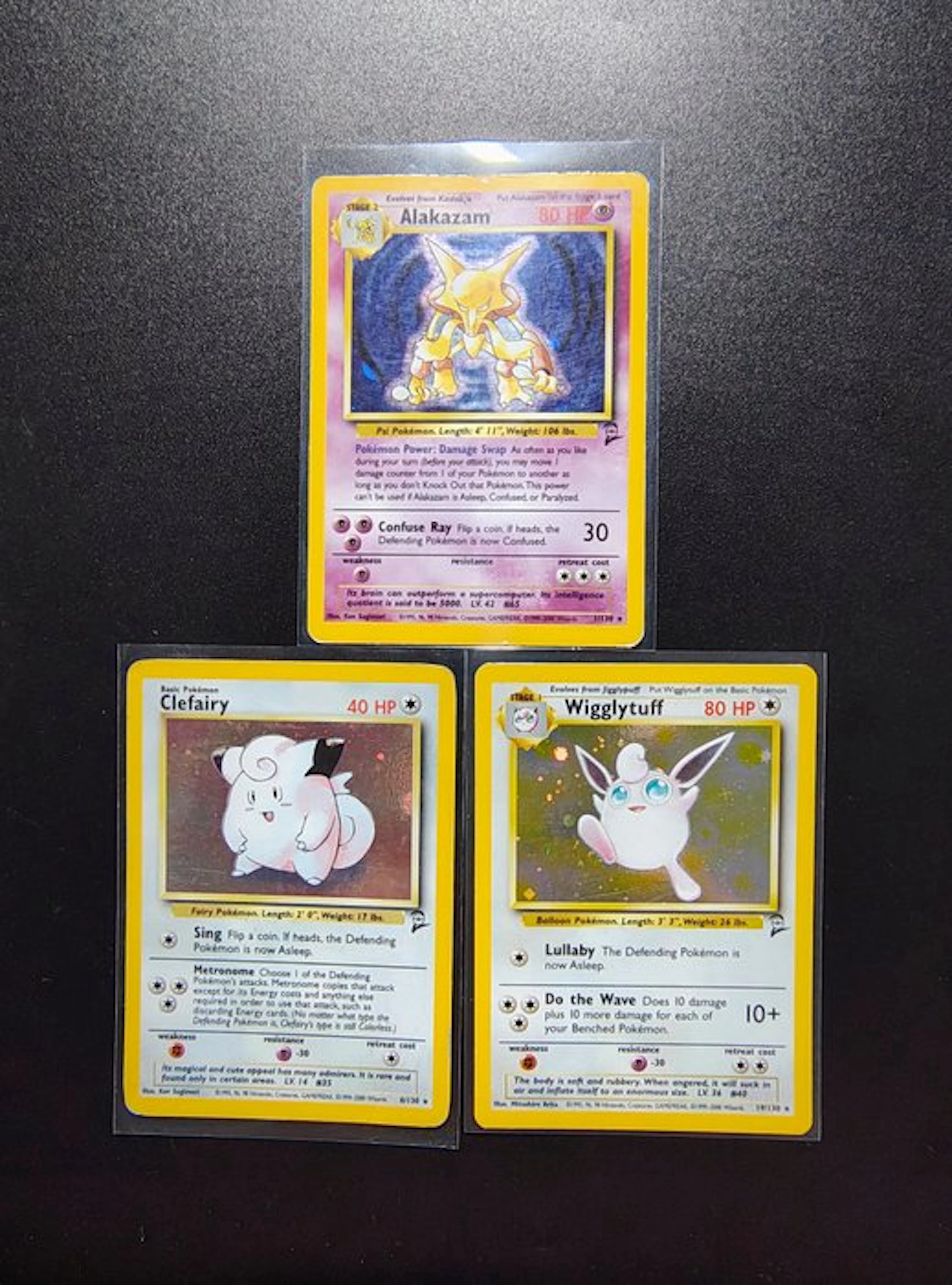 Pokémon - 3 Card - Alakazam Holo - Clefairy Holo...