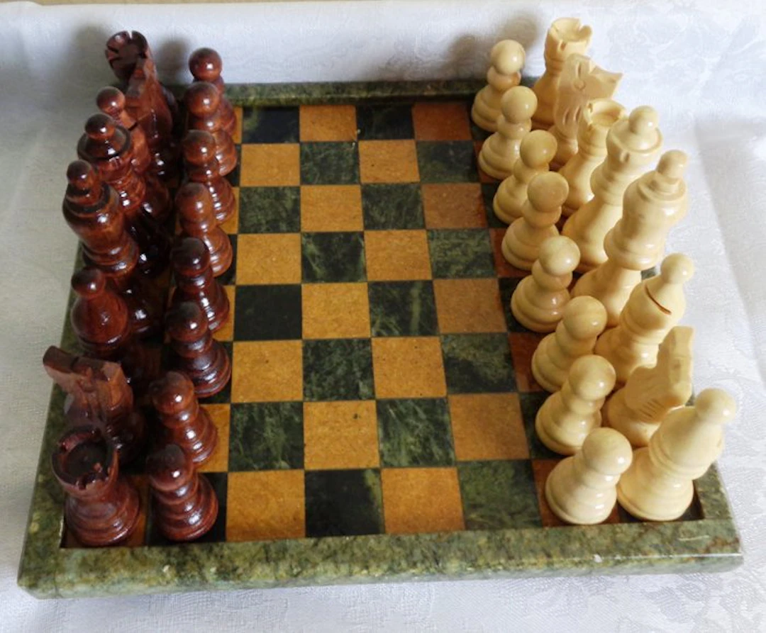 Chess set - marble, wood
