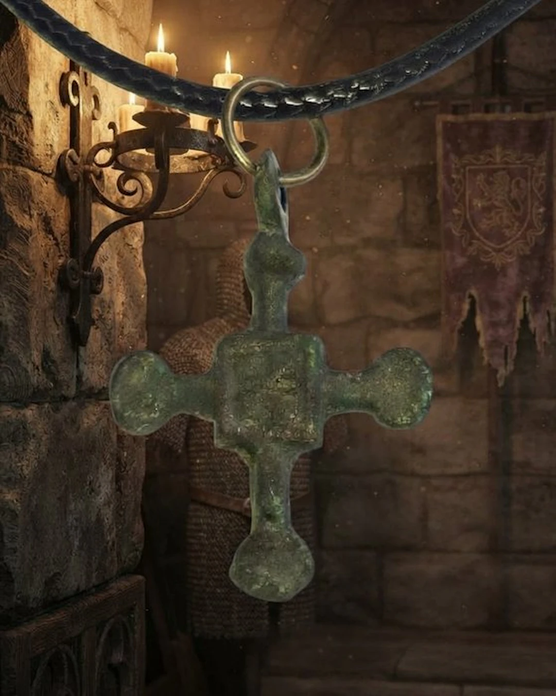 Medieval Bronze pectoral cross.In excellent condition. (No reserve price)