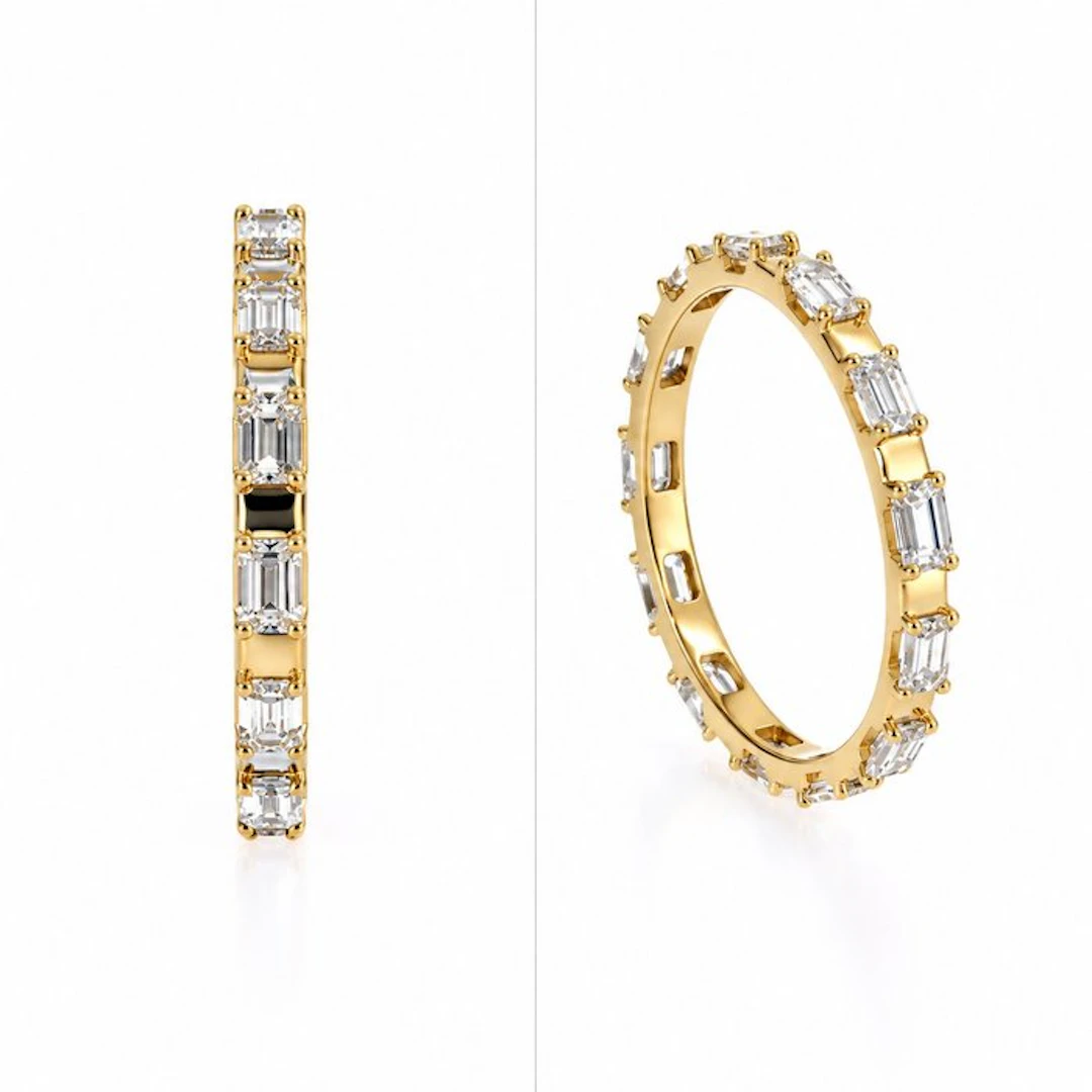 No reserve price - Ring - 14 kt. Yellow gold - 1.07ct. tw. Diamond (Lab-grown)