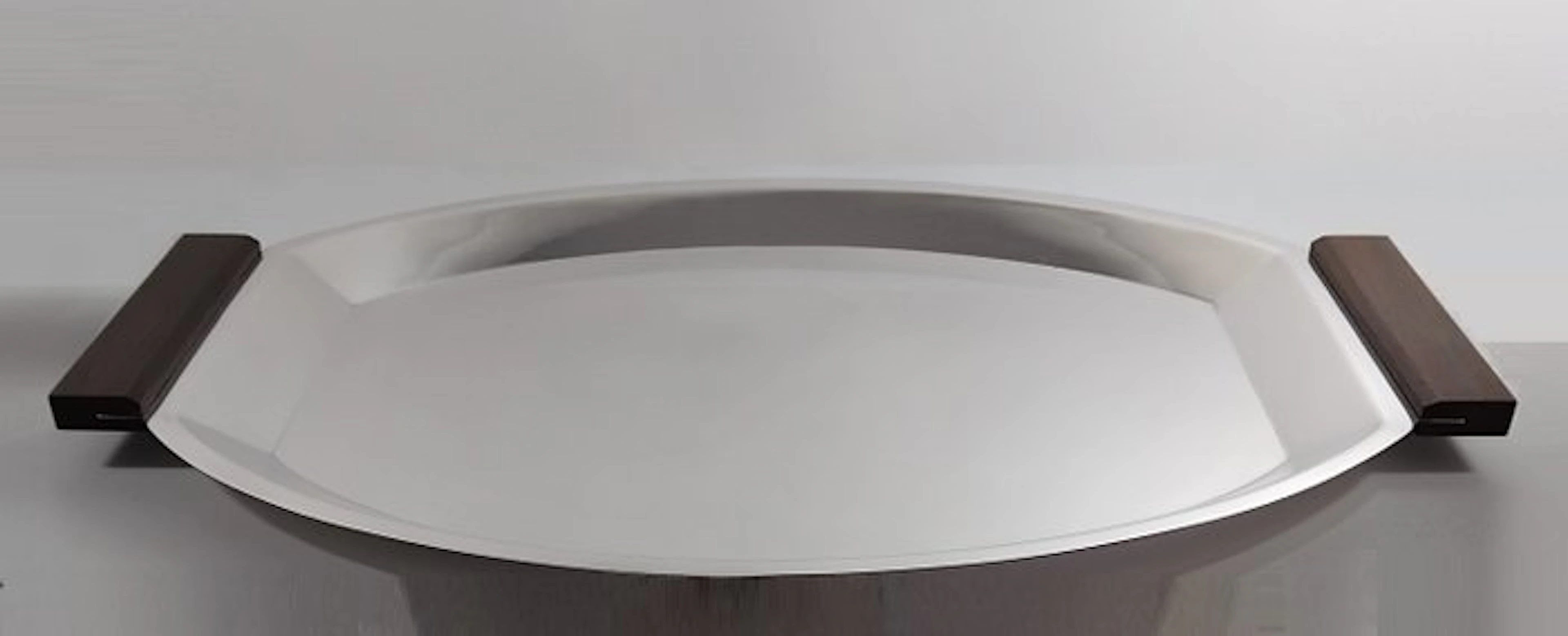 Christofle, (Alfénide) - Serving tray - Silverplated, Wood