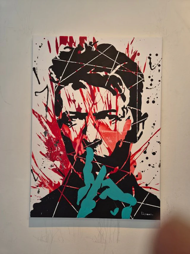 Liesens - David Bowie (handpainted on canvas) met lijst