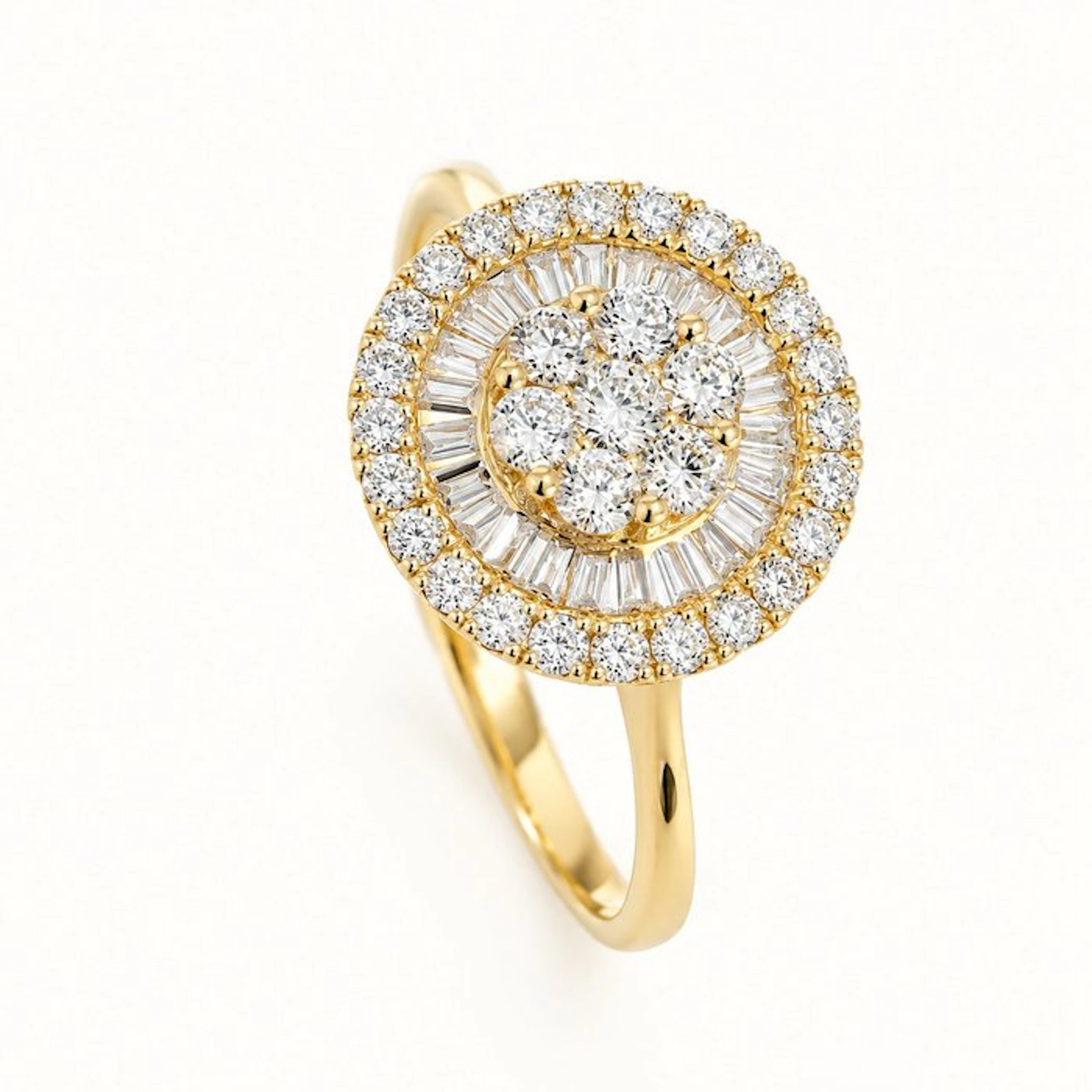 Ring - 18 kt. Yellow gold - 0.42ct. tw. Diamond (Natural) - Diamond