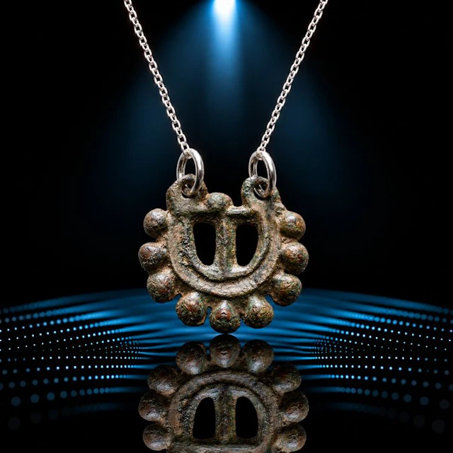 Viking Era Bronze “The Sacred Sun of the North” —...