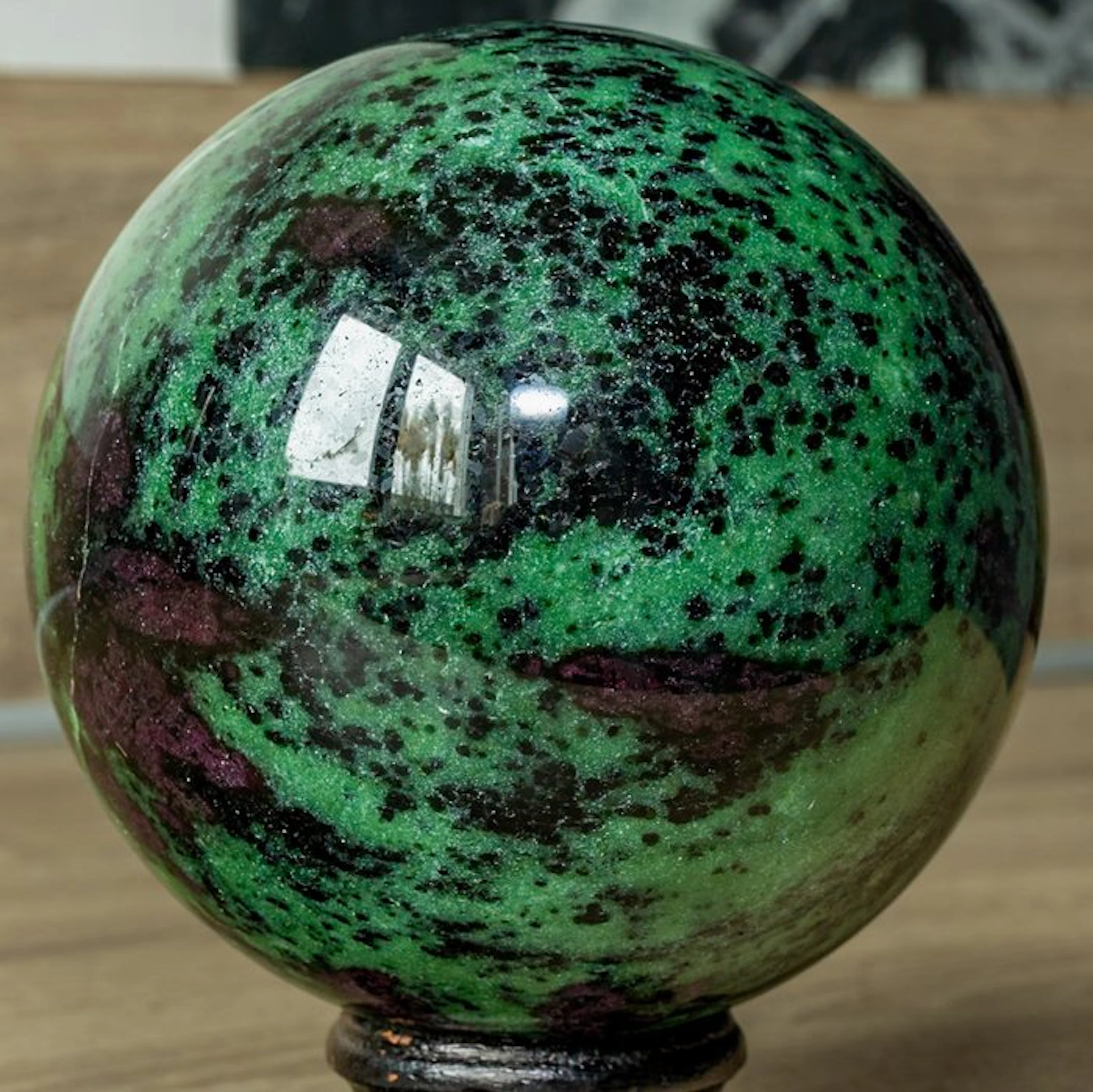 Ruby in zoisite Large Ruby in Zoisite Quality Sphere...