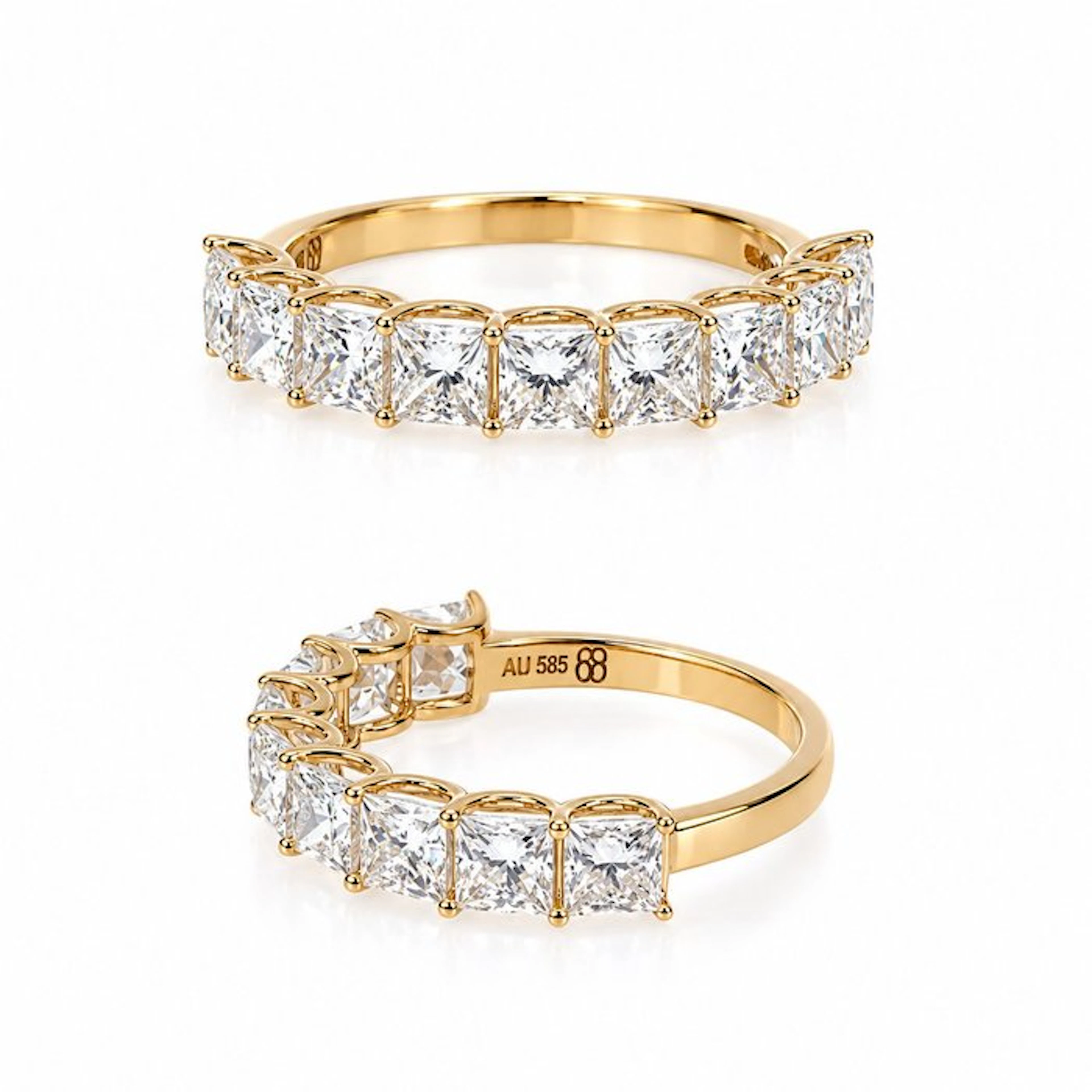 No reserve price - Ring - 14 kt. Yellow gold - 3.10ct. tw. Diamond (Lab-grown)