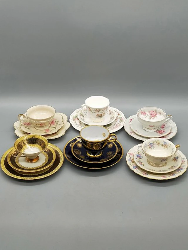 Patchwork - Coffee set - Patchwork Porzellan Set Lichte...