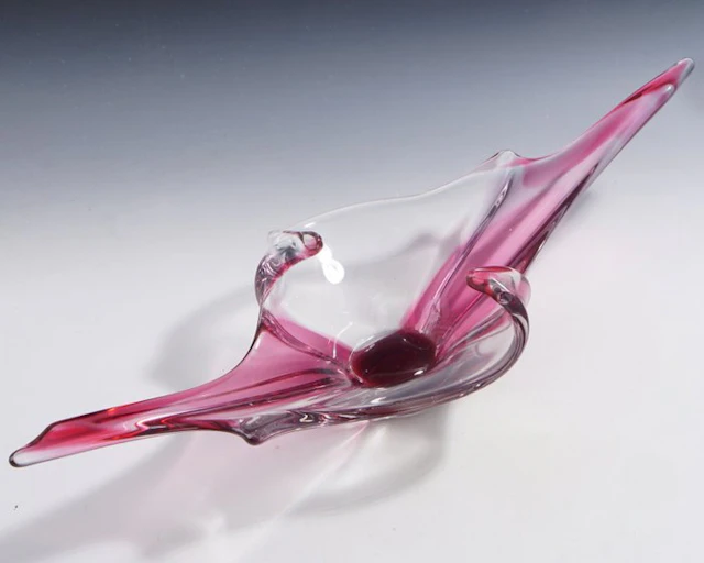 Val Saint Lambert - Platter - Sommerso centerpiece in...