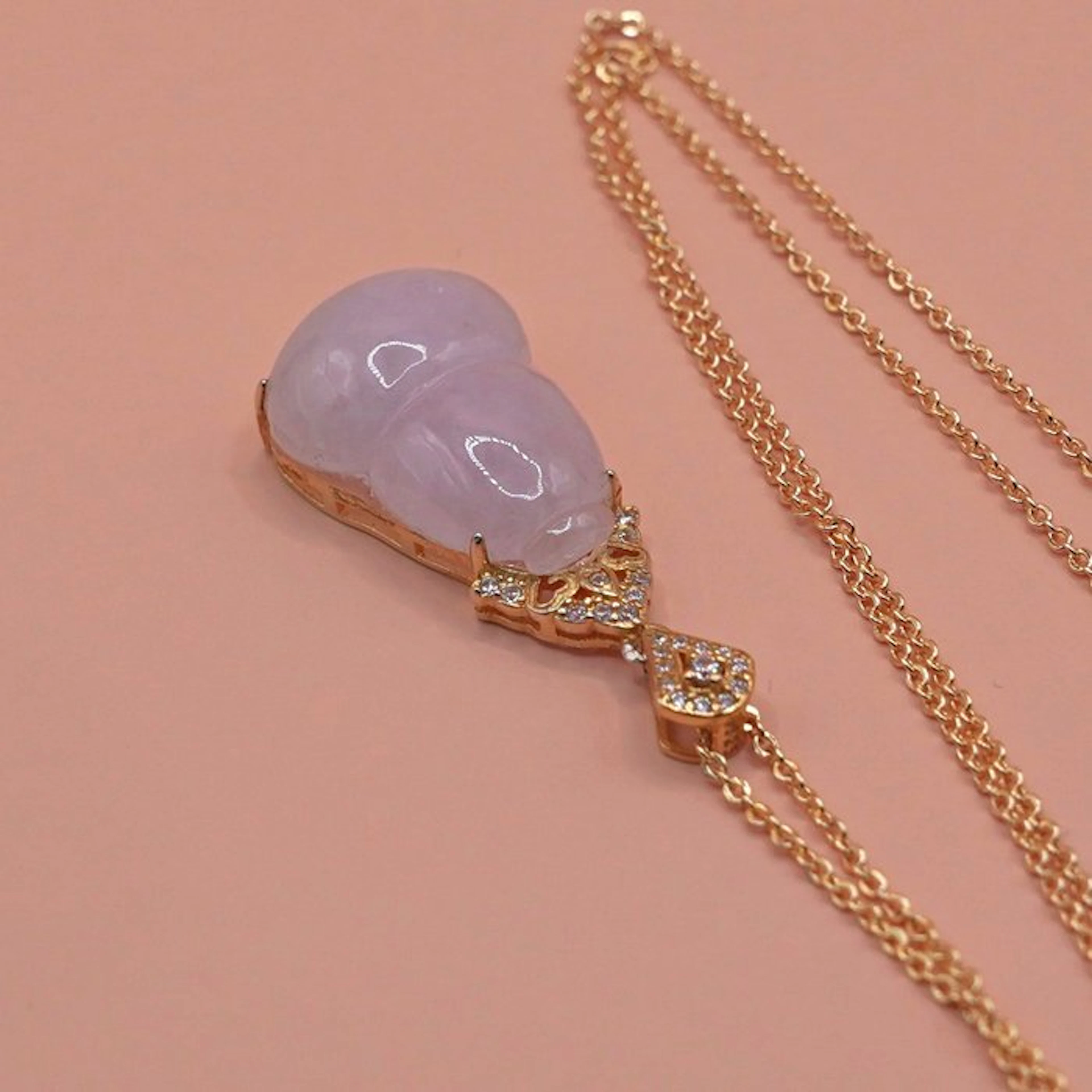NGTC Certified Natural Lavender Jadeite Necklace – Symbol...