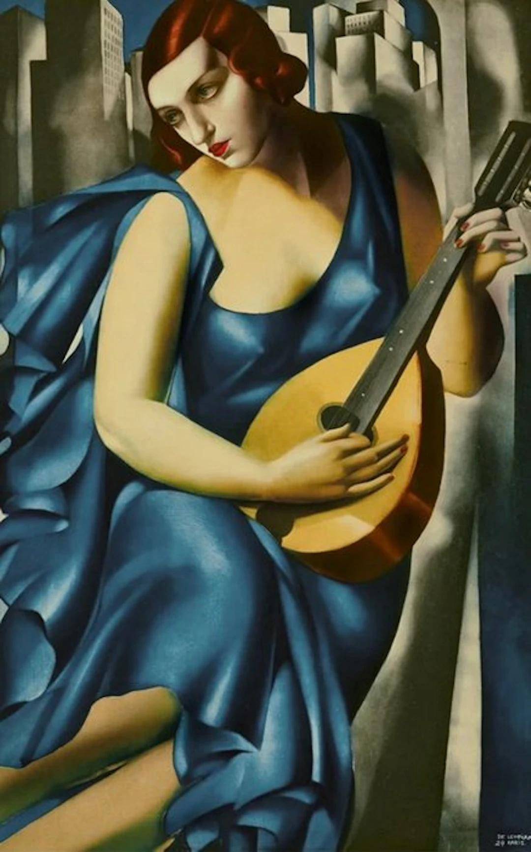 Tamara de Lempicka (after) - “Donna in blù suona mandolino
