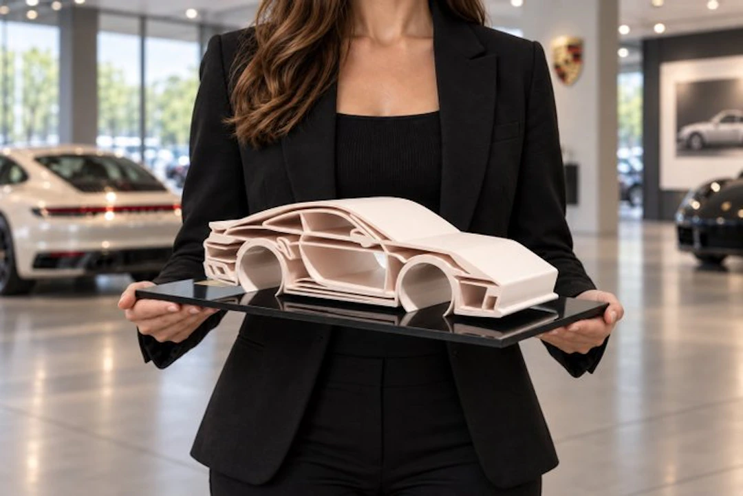 Porsche 911 Turbo S "Yvory - 1/12 Scale - Car Sculpture...