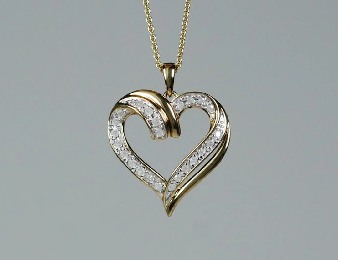 No reserve price - Necklace with pendant - 925 silver - 0.50 ct diamonds