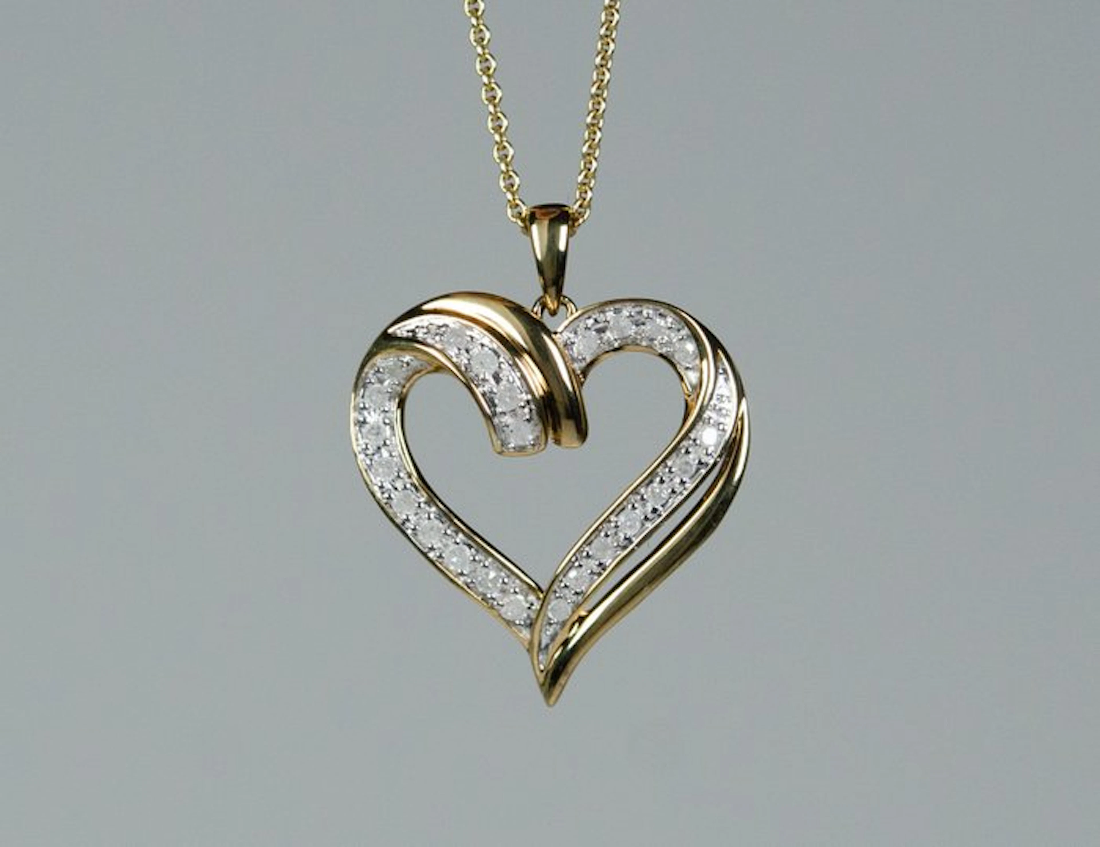 No reserve price - Necklace with pendant - 925 silver - 0.50 ct diamonds