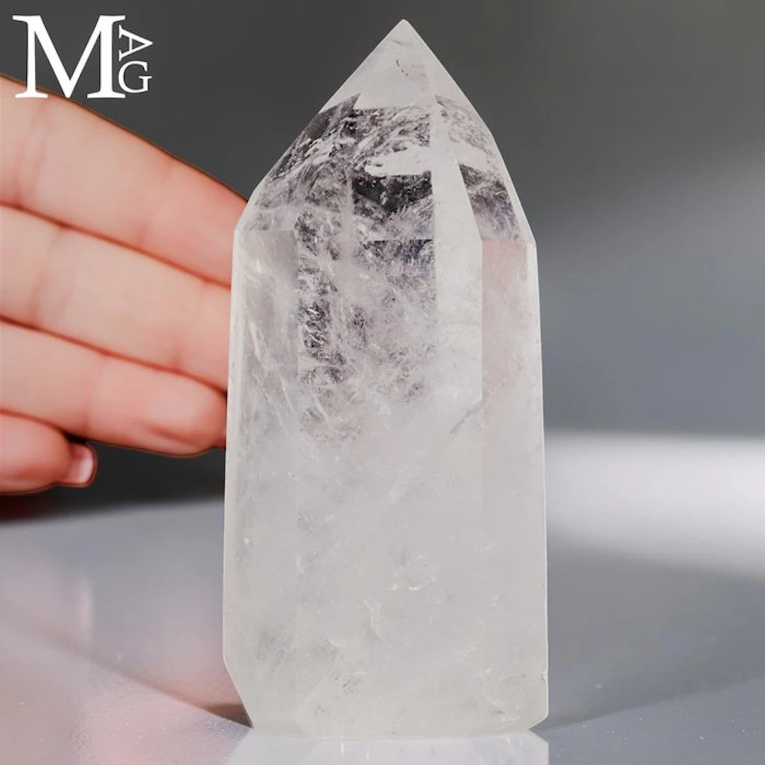 Clear Quartz Point Carved Block of natural Clear Quartz...