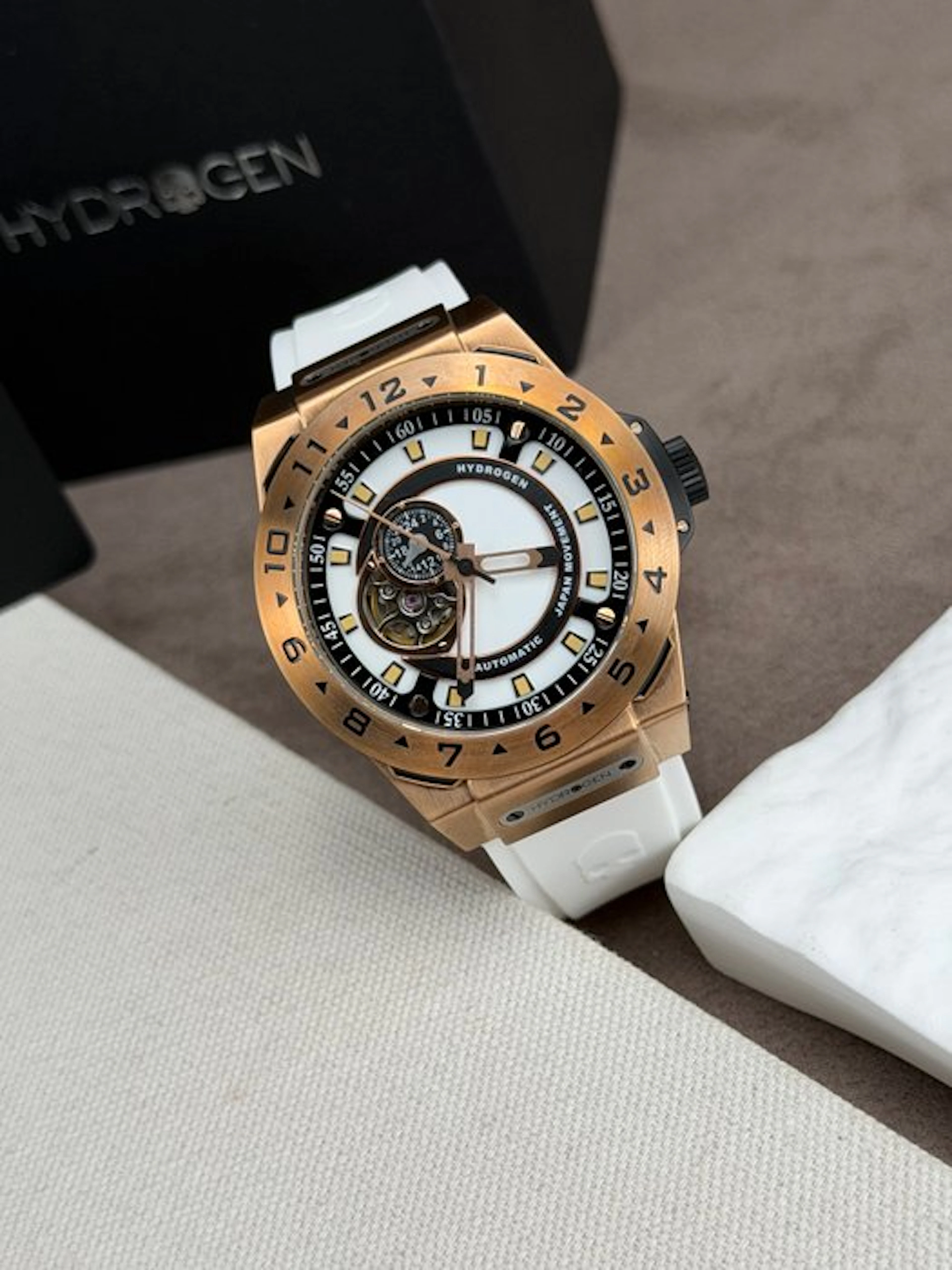 Hydrogen - Vento White Rose Gold Open Heart Automatic - HW424401 - Men - 2020+