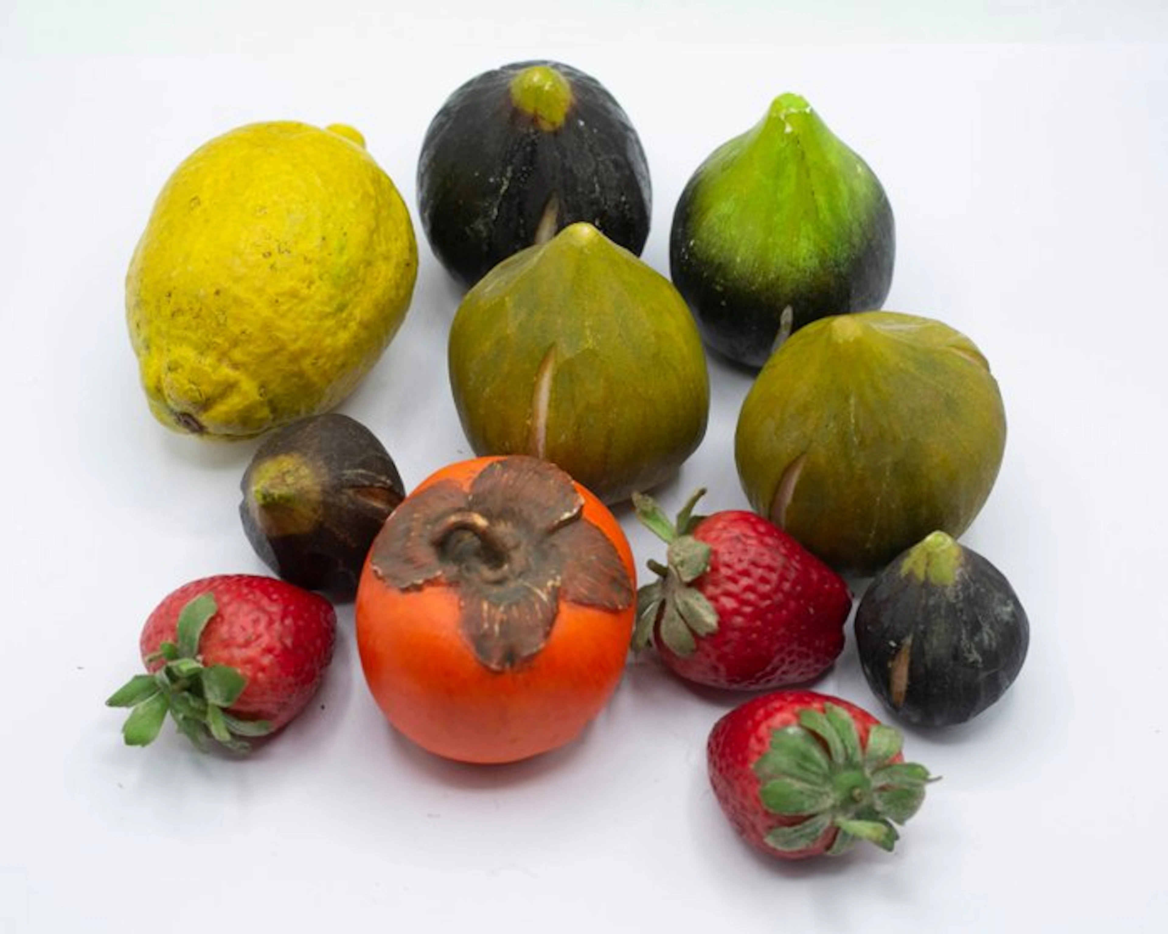 Figure - Composition of eleven fruit sculptures