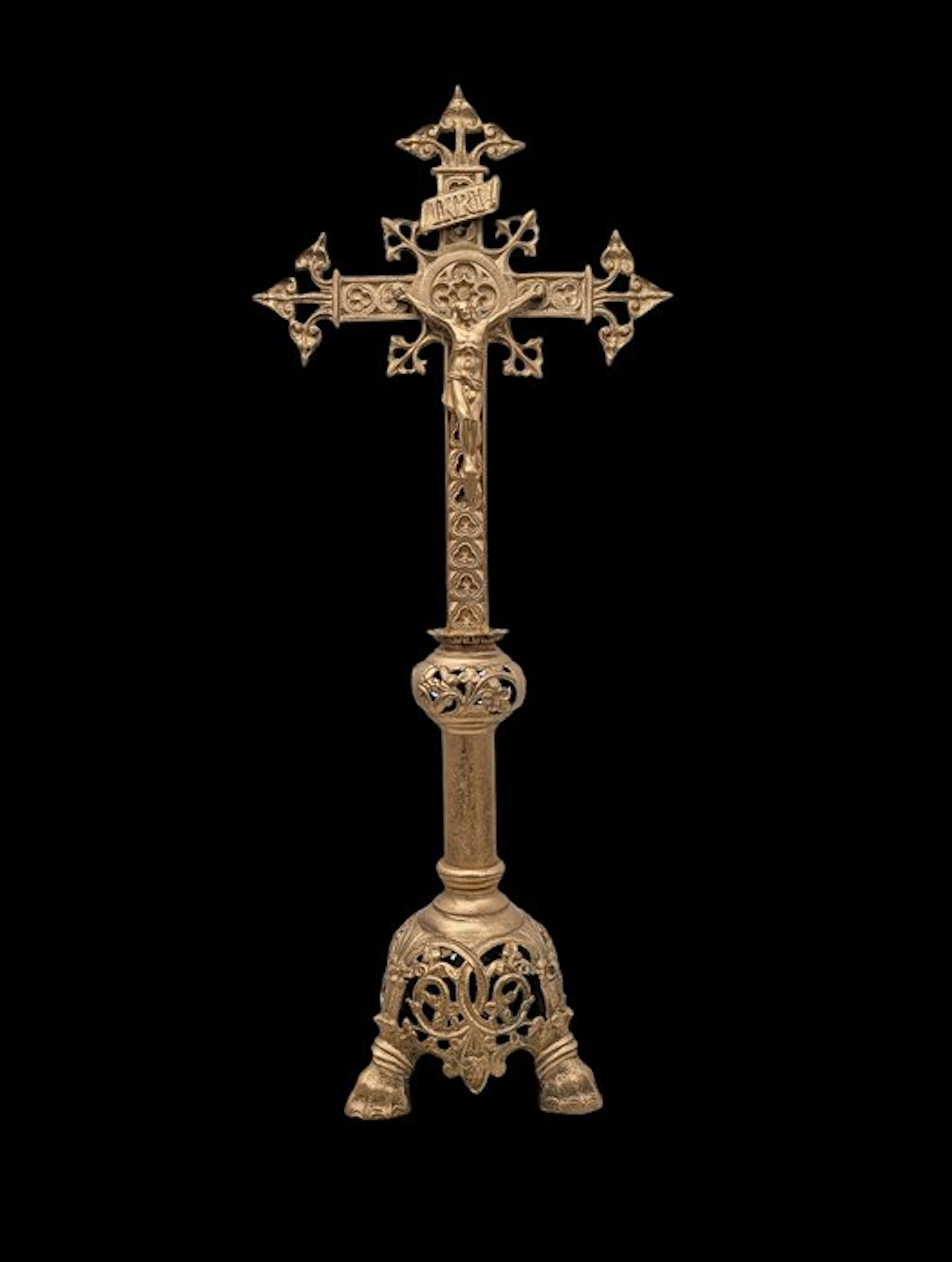 Antique Crucifix - Gilt bronze - 1850-1900 - Superb Altar Crucifix - 56 cm