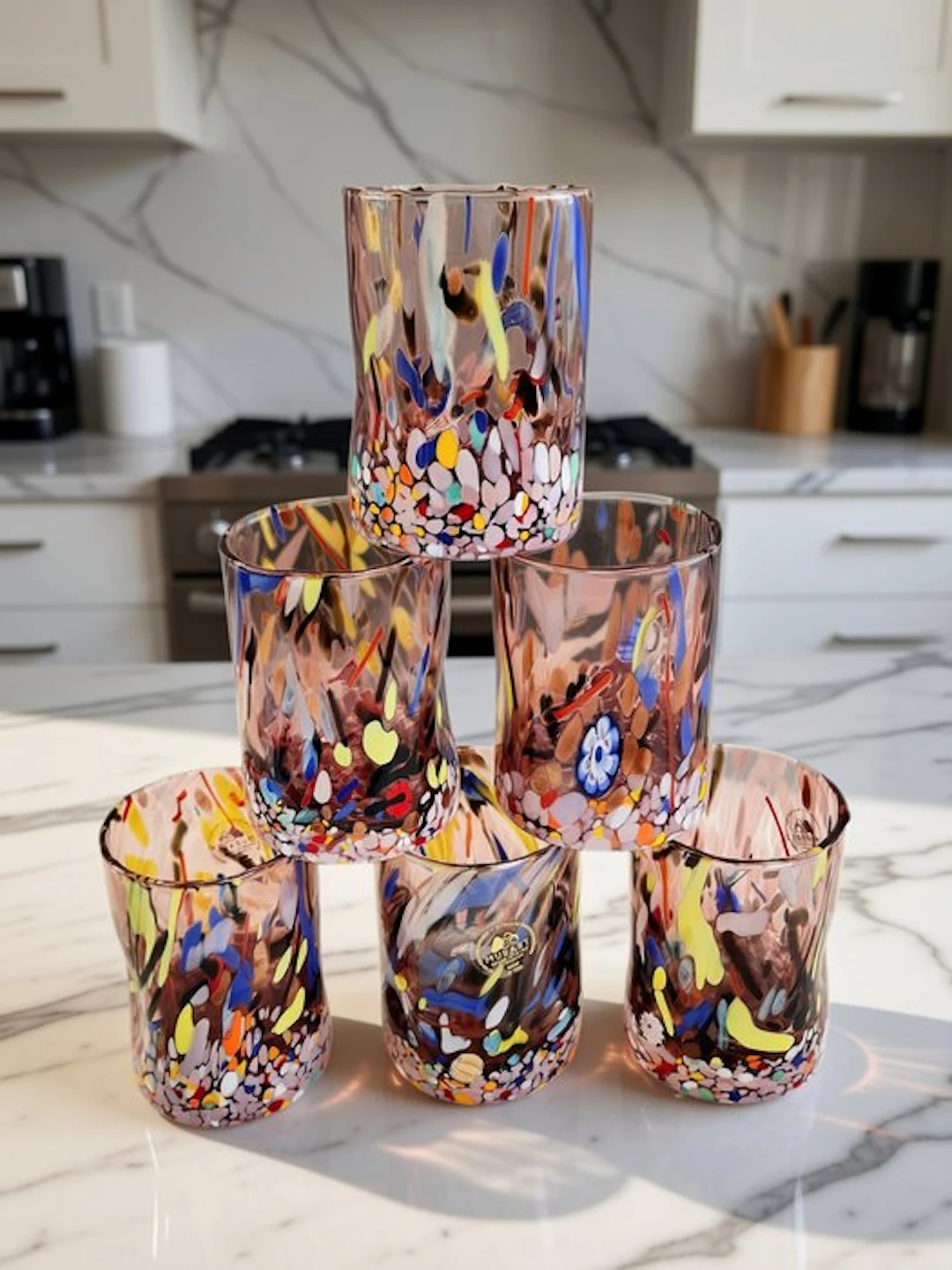 MurArt - Drinking set (6) - Glass - Murrine Millefiori