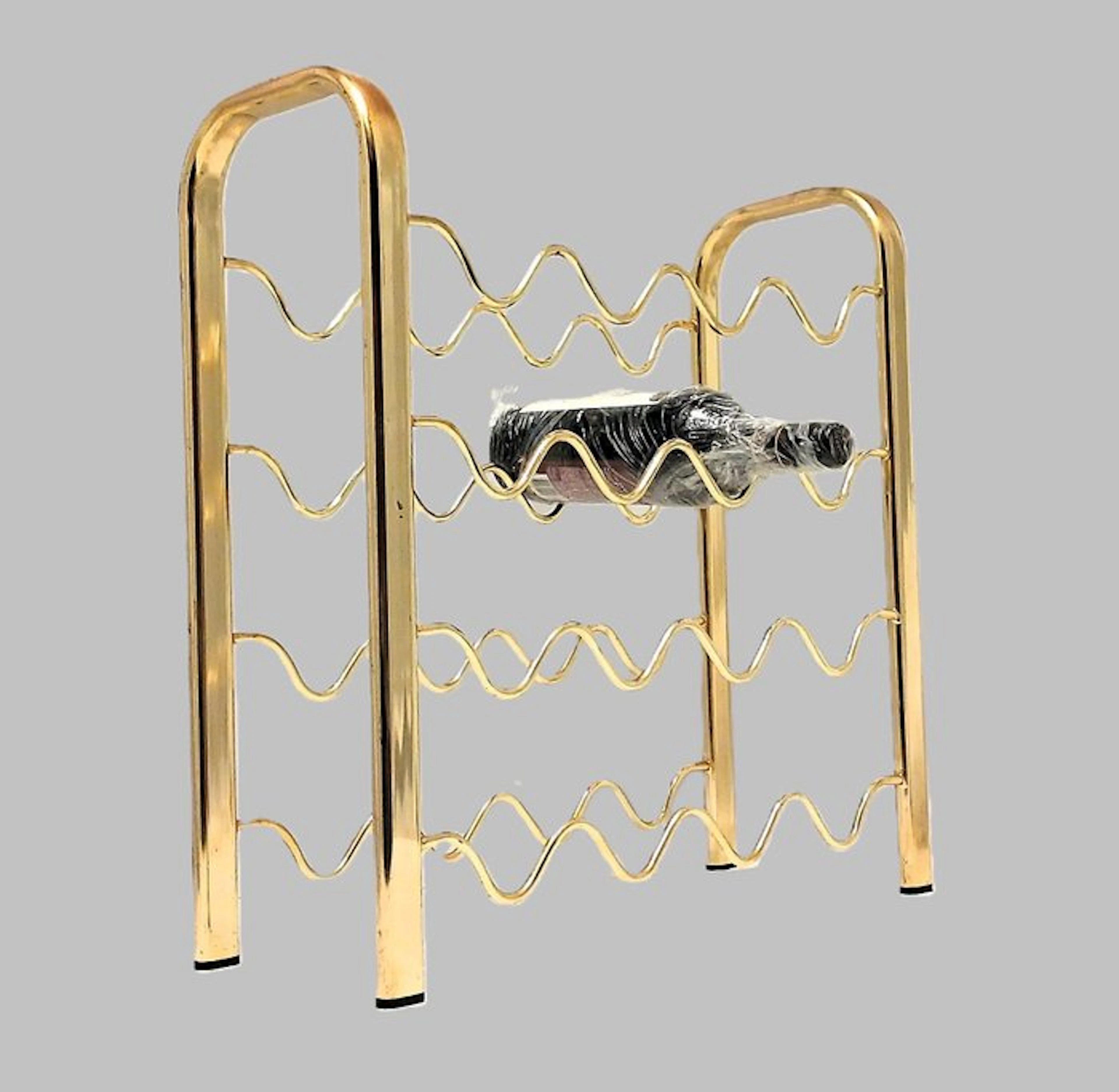 21k verguld Retrowijnrek - Holywood Regencey - Wine rack - Fire-Gilded-Metal