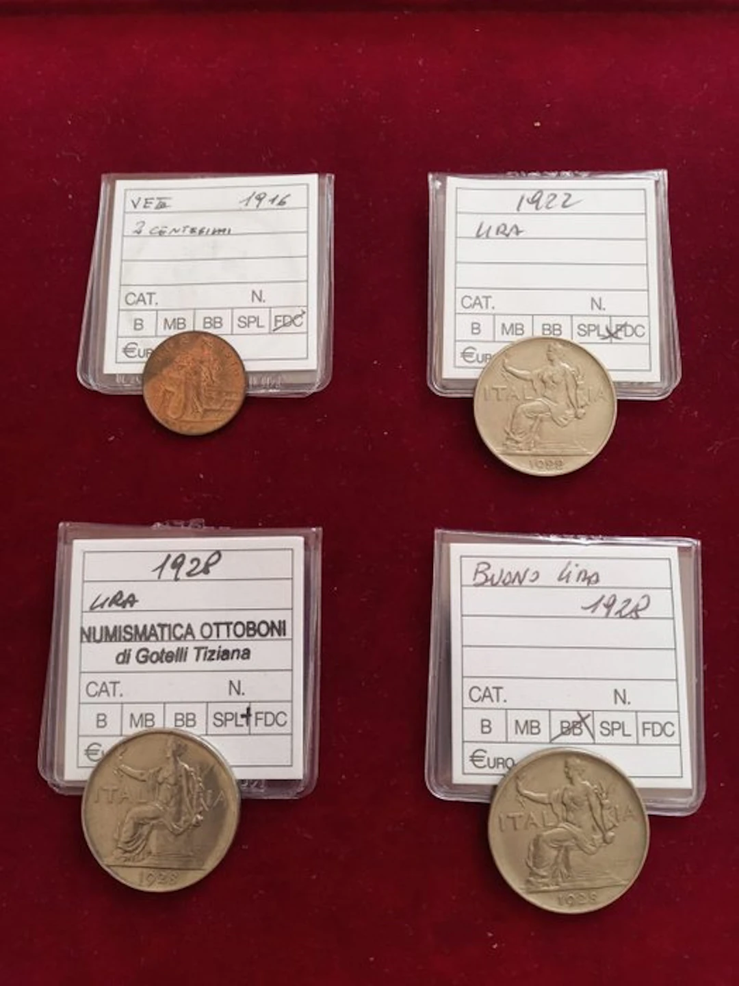 Italy. Lotto 4 monete Regno 1916-1928 (No reserve price)