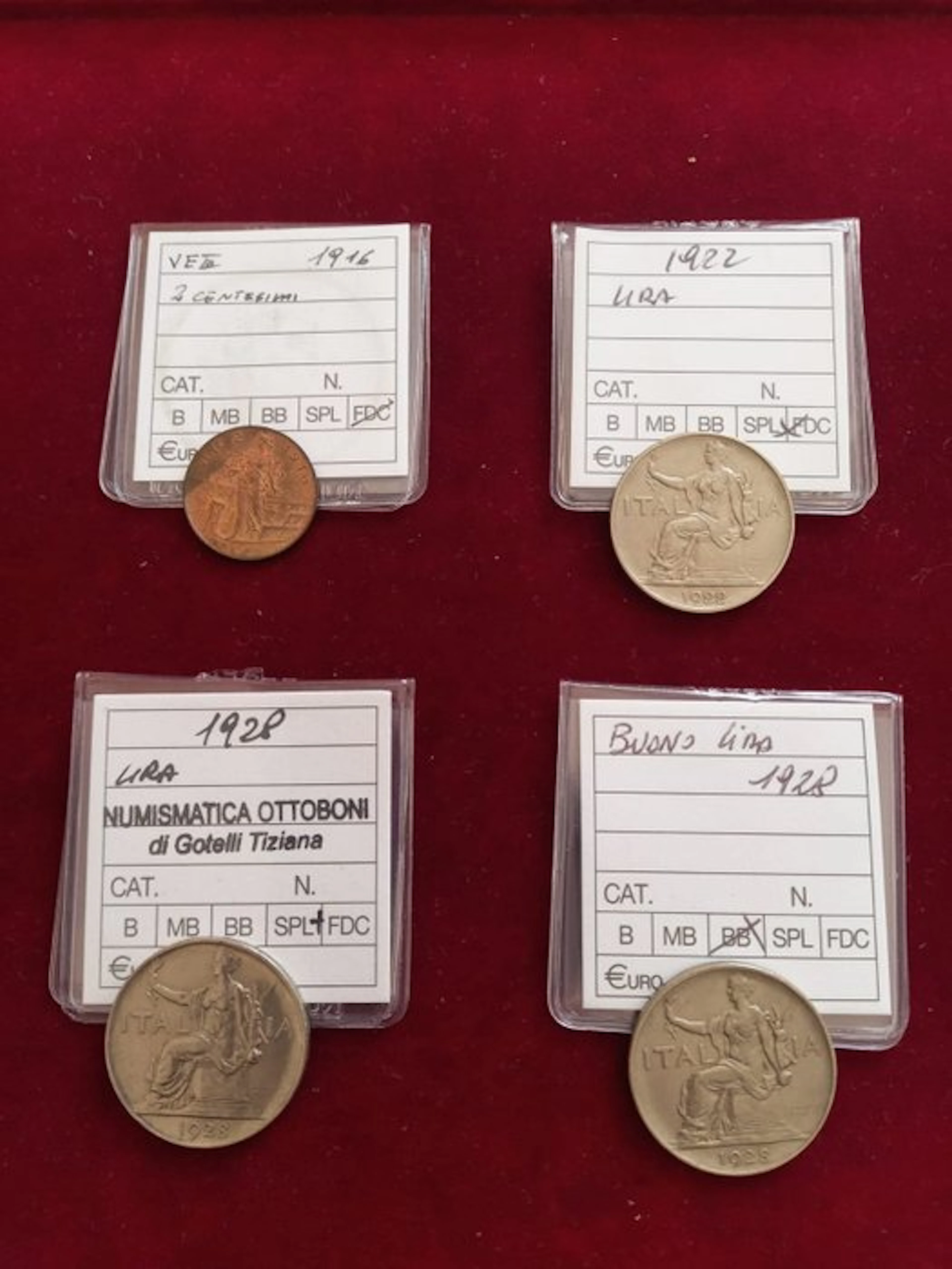 Italy. Lotto 4 monete Regno 1916-1928 (No reserve price)