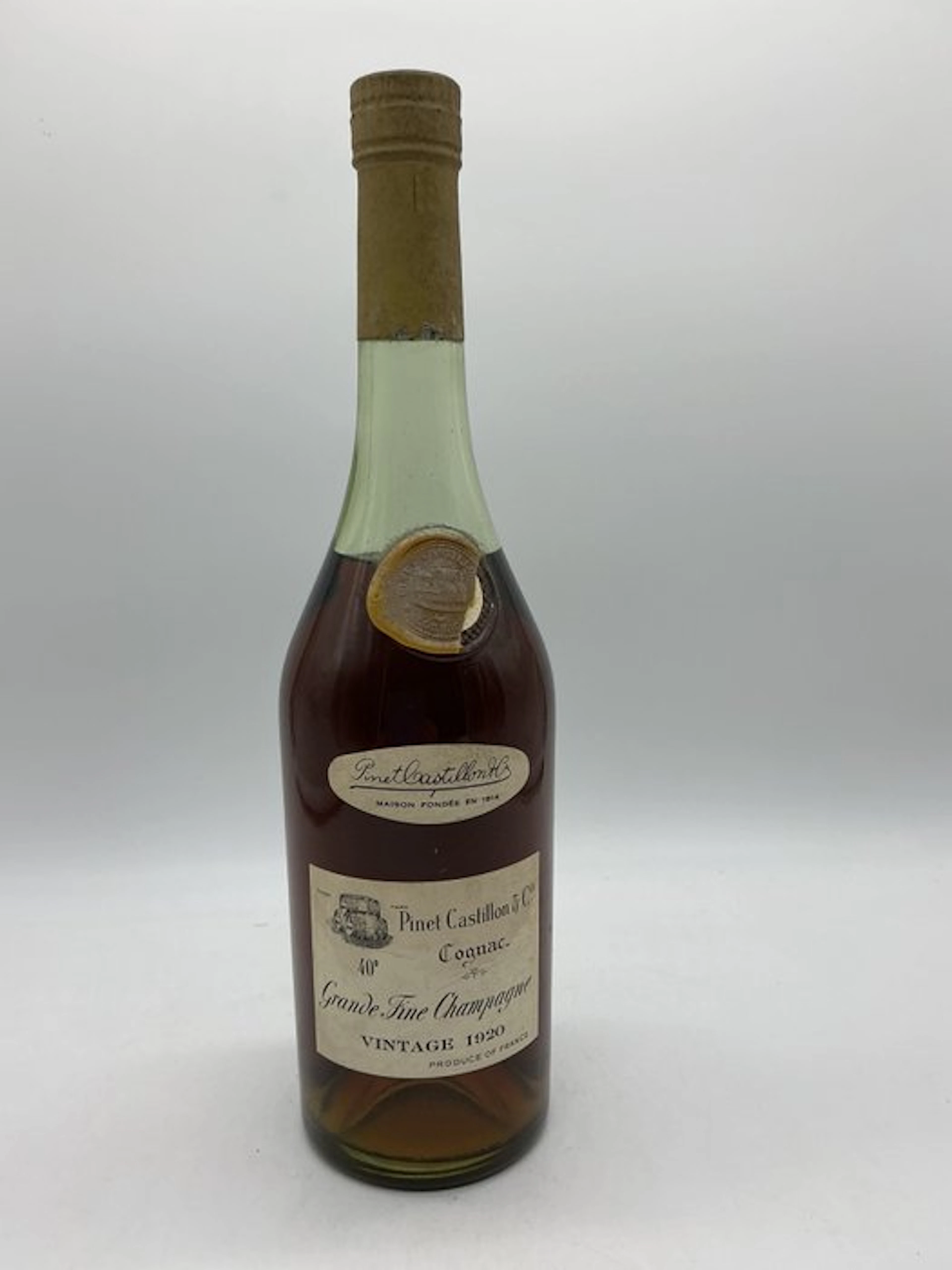 Pinet-Castillon 1920 - Grande Fine Champagne millésime - b